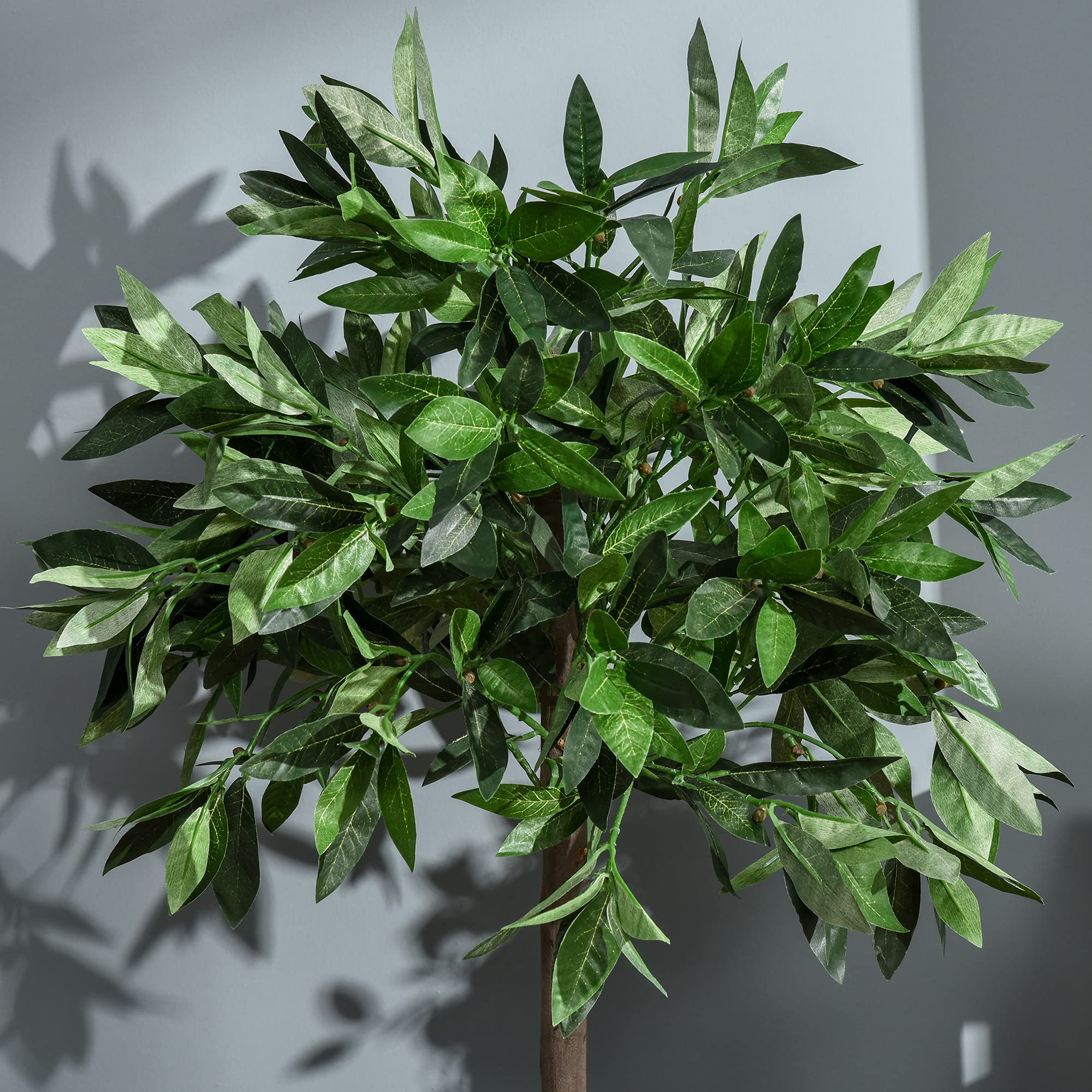 Outsunny Artificial Bay Laurel Topiary Trees w/Pot, Set of 2 | 90cm Height | Weather Resistant 6