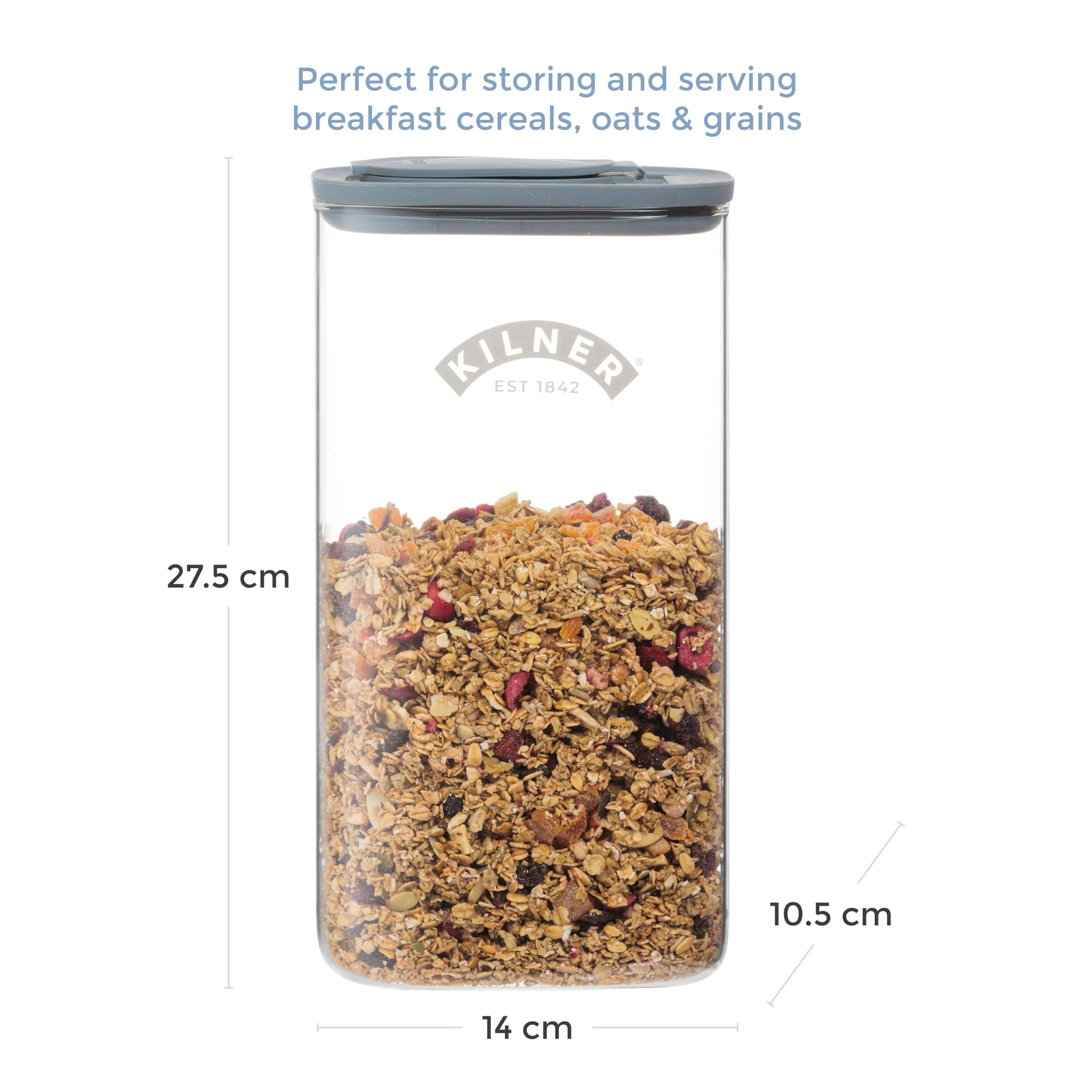 Kilner 3 Litre Glass Cereal Dispenser - Airtight Seal & Pouring Spout | Durable Borosilicate Glass 5