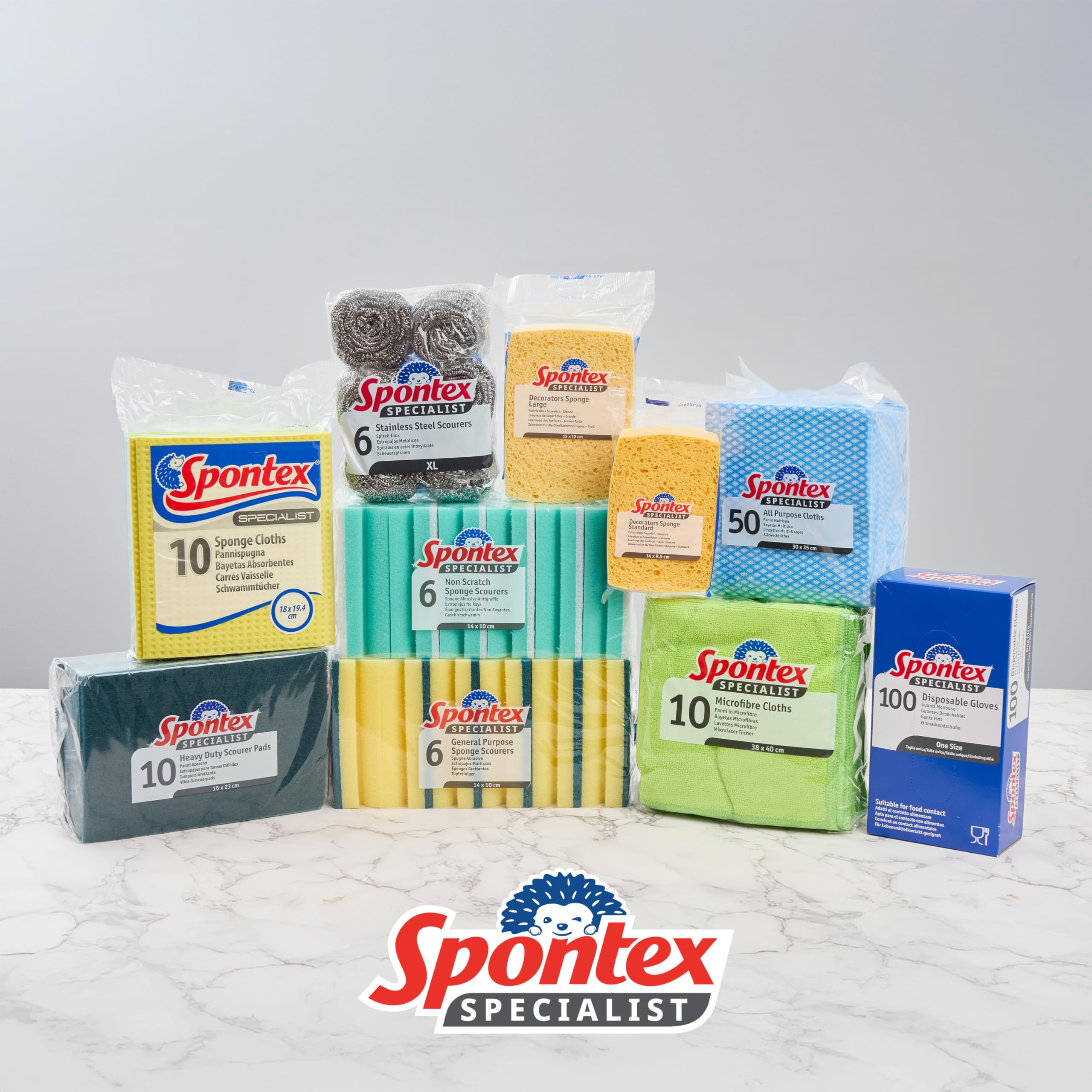 Spontex Specialist Microfibre Cloths - Professional Cleaning, Cleans with Water Only | 10 Count, XL 38x40cm 8