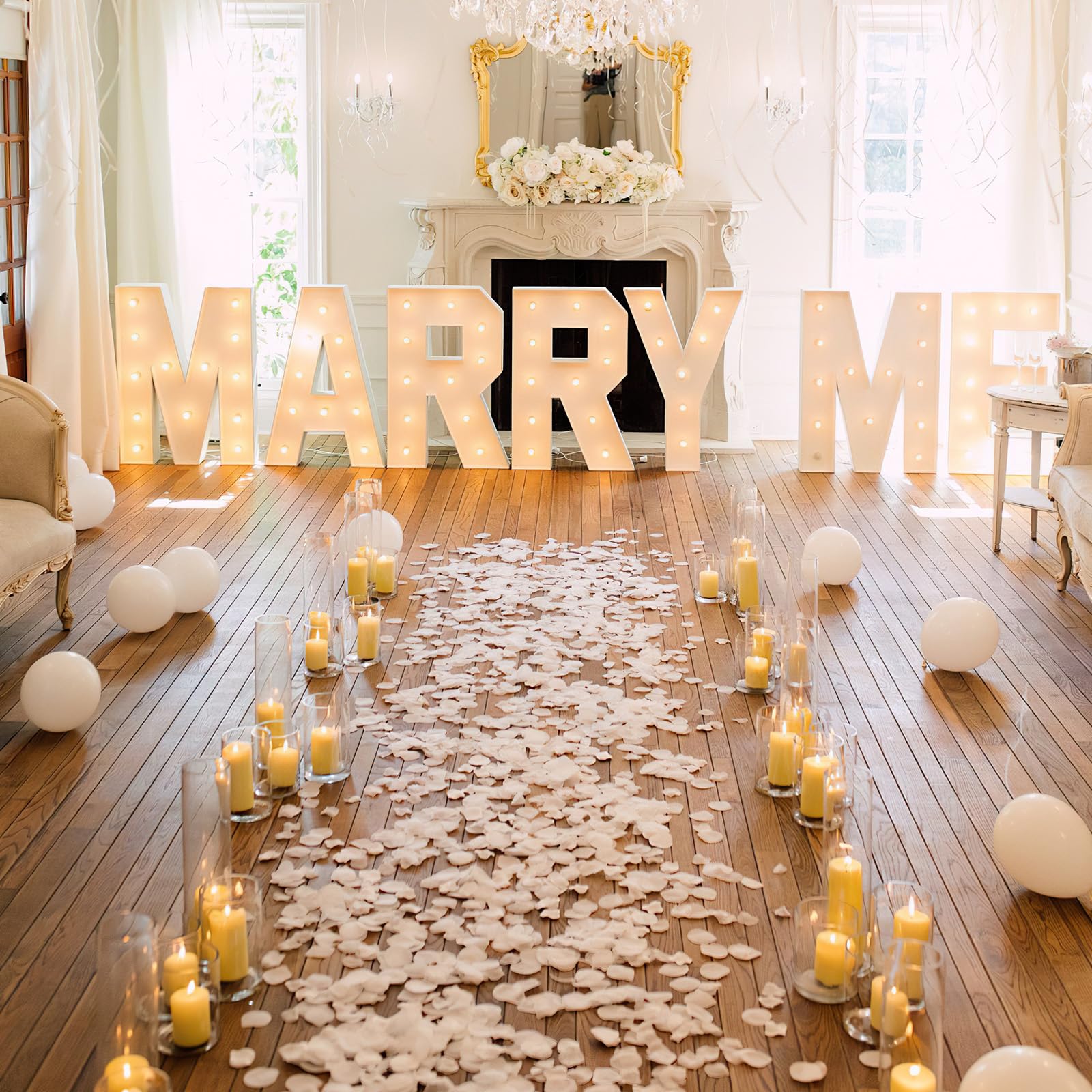 Lafefe Artificial Rose Petals - 1200 Pcs White Polyester for Romantic Decoration | Reusable 6