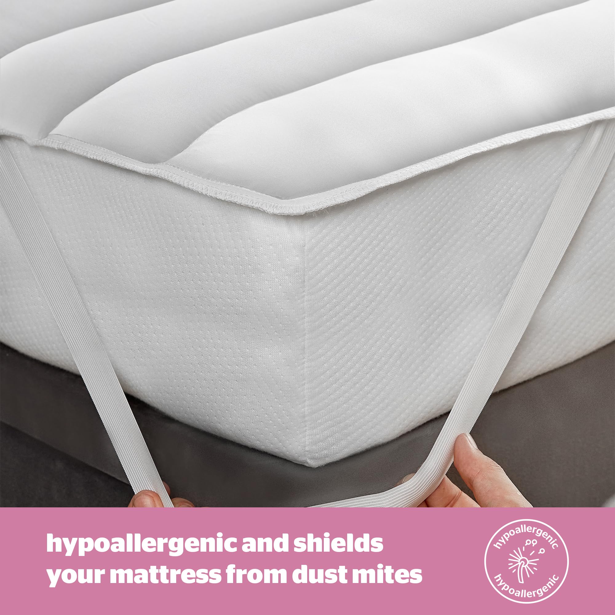 Silentnight Quilted Mattress Protector - Hypoallergenic, Extra Deep Fit, King Size, White 5