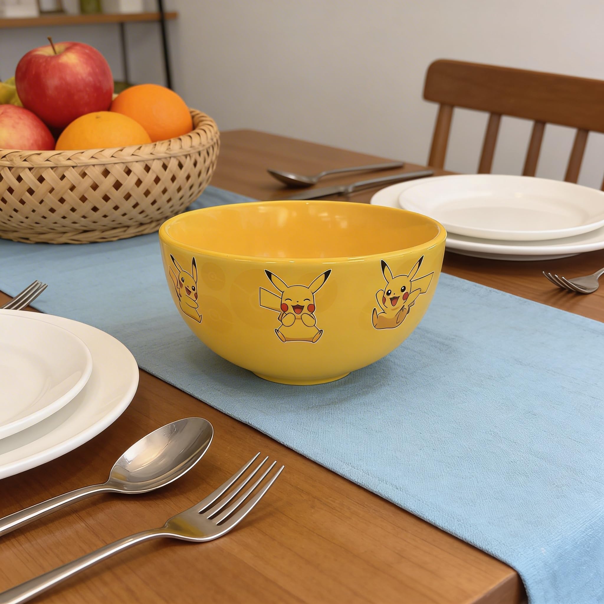HOX Pokemon Pikachu Ceramic Soup & Cereal Bowl | Durable, Yellow, 14 x 7 cm 6