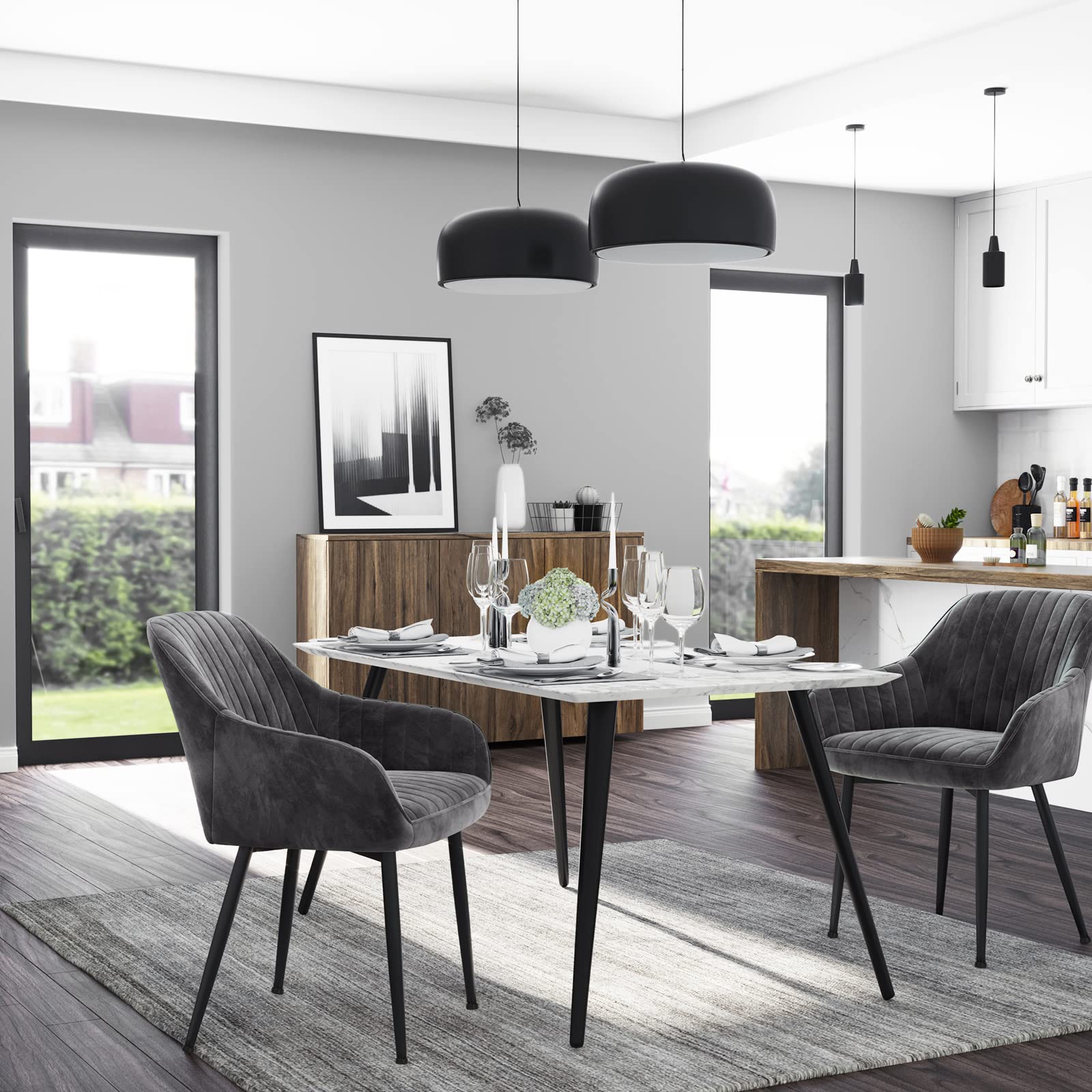 SONGMICS Upholstered Armchair - 49cm Wide Seat | Velvet Upholstery | Supports 110 kg 7