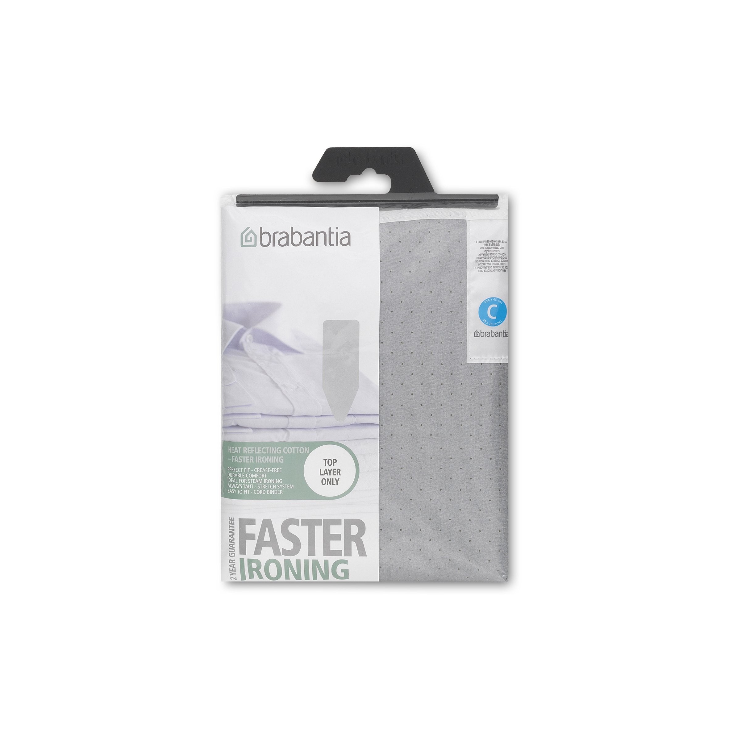 Brabantia Ironing Board Cover - C Board, Metallised Cotton, 2mm Foam, Heat-Resistant | 124x45 cm 4