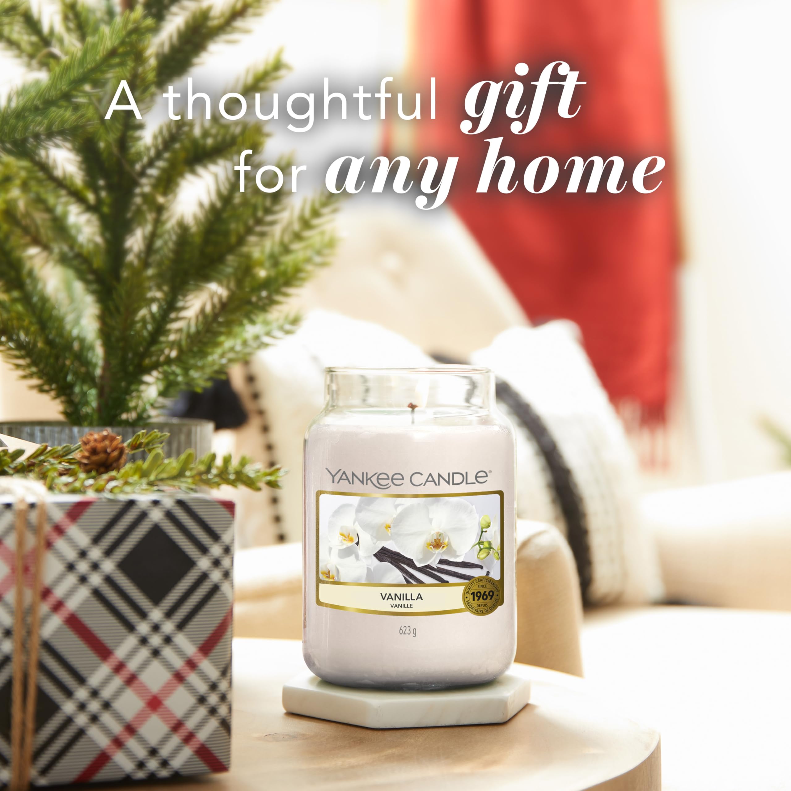 Yankee Candle Vanilla Scented Candle - Large Jar | Up to 150 Hours Burn Time | 623g 6