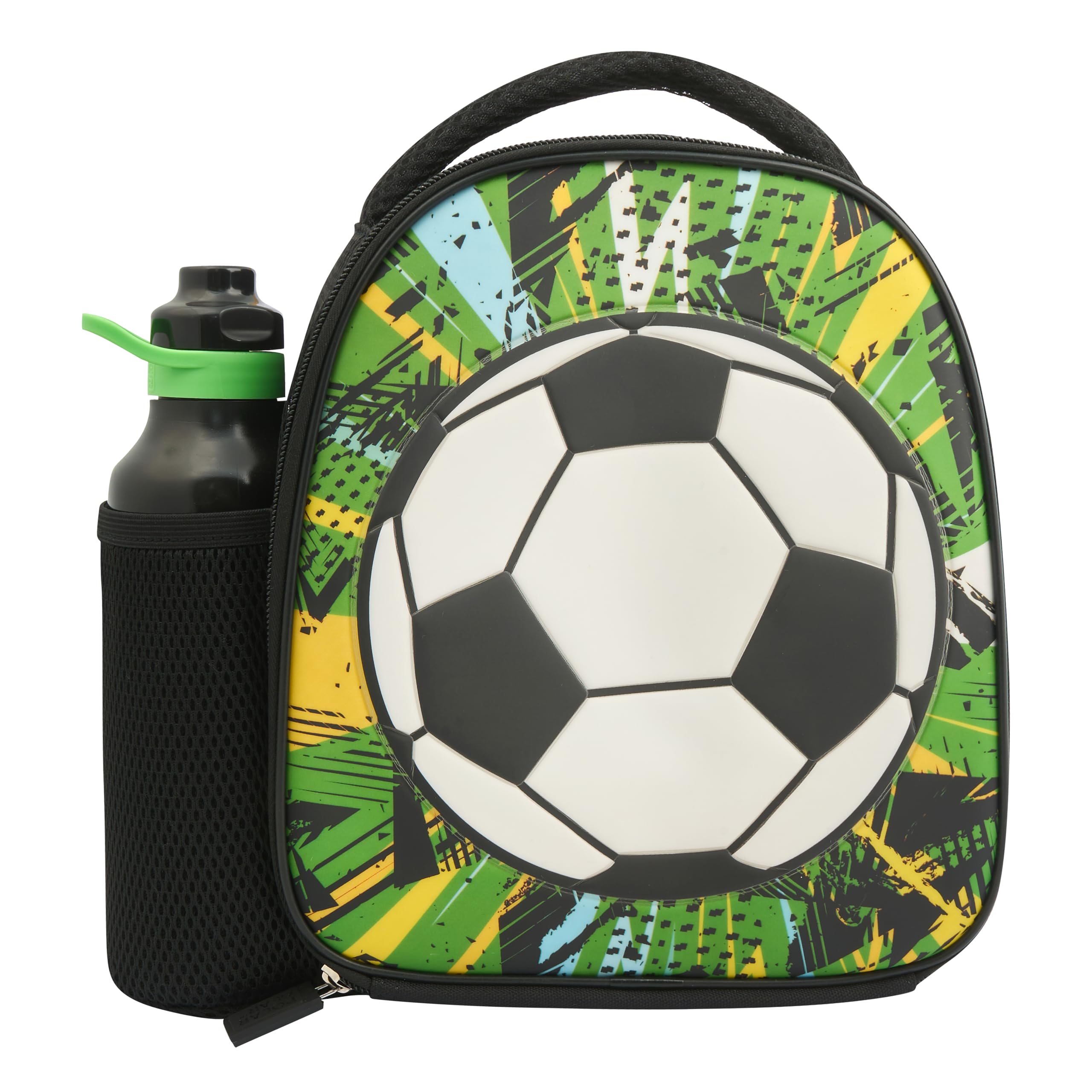 Polar Gear Football Energy Insulated Lunch Bag with 600ml Water Bottle | Black Polyester 1