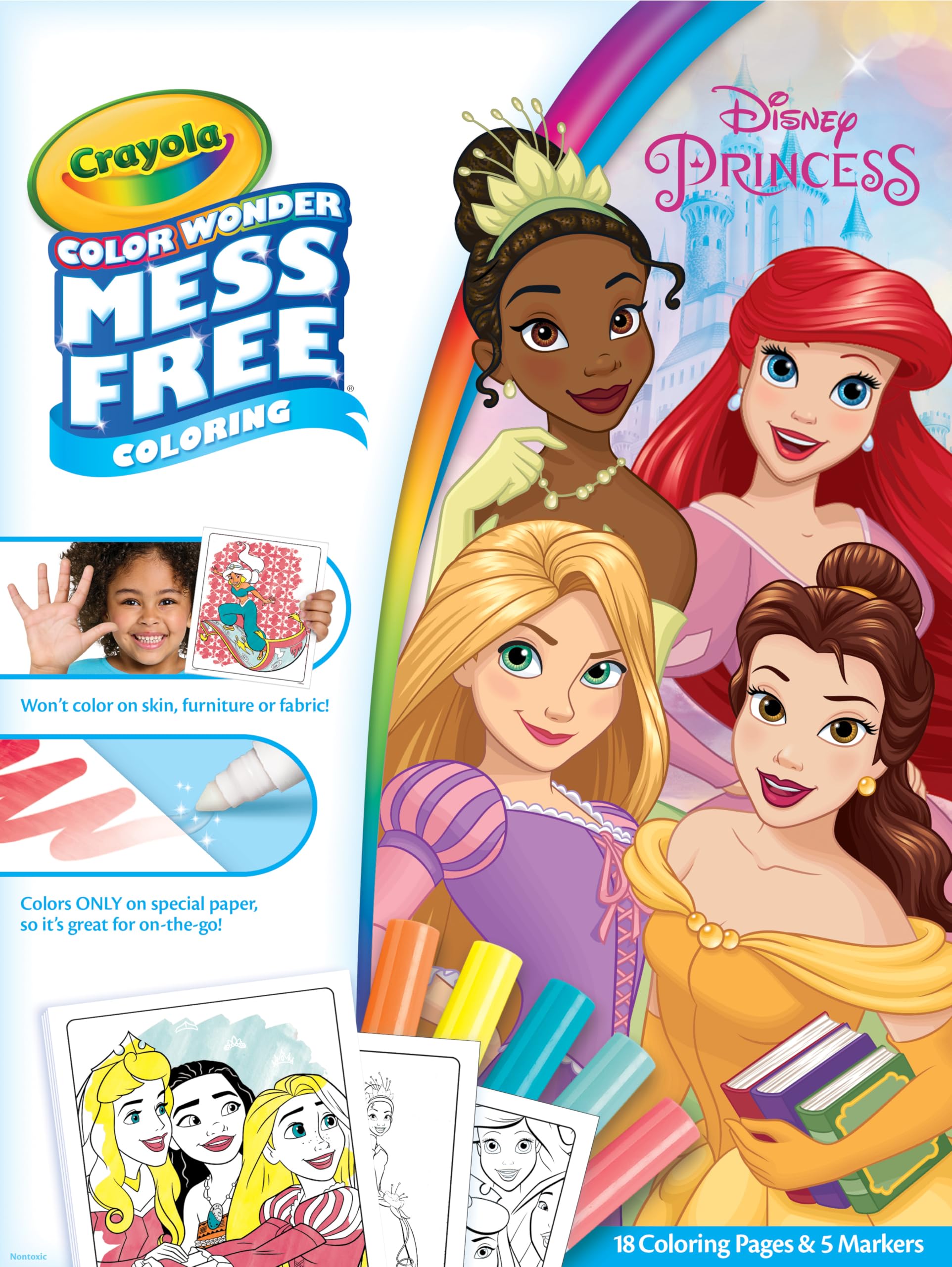 CRAYOLA Color Wonder Disney Princess Coloring Pad with 5 Mess-Free Markers | Ages 3+ 1