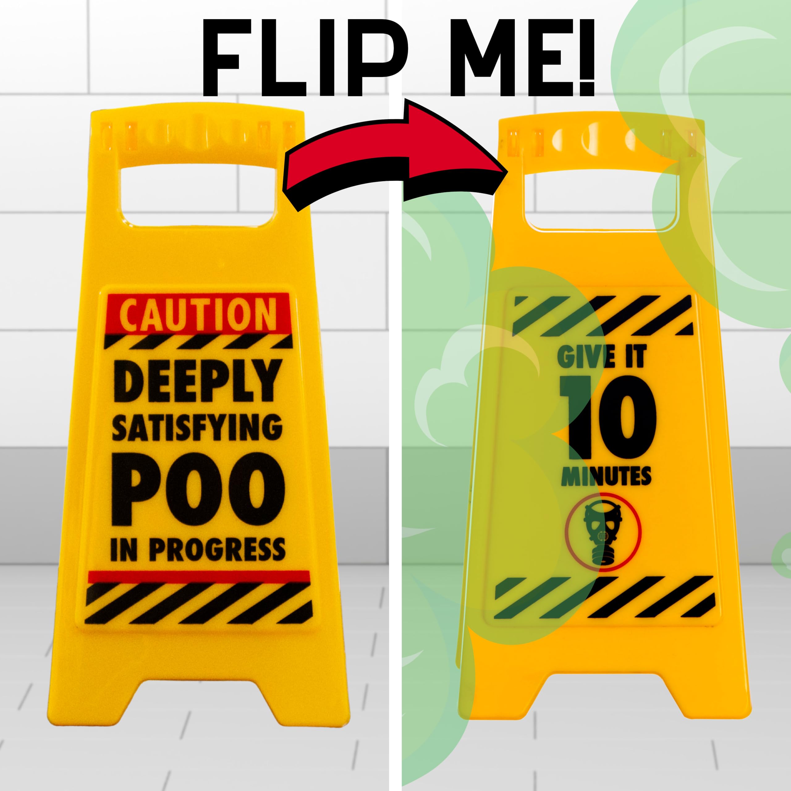 Boxer Gifts Poo in Progress Novelty Toilet Humour Warning Sign | 11.8cm x 25cm Plastic Sign 3