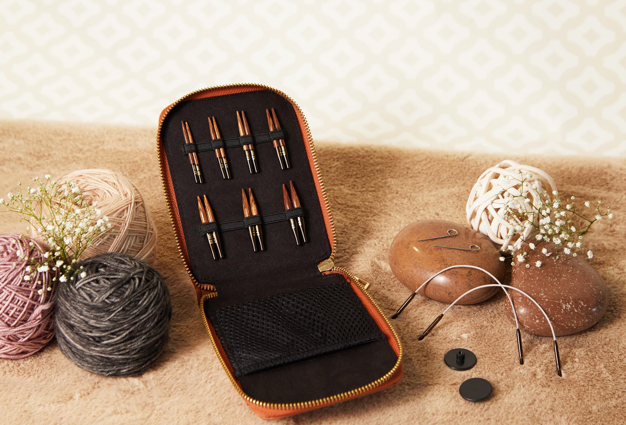 KnitPro Ginger Mini Interchangeable Knitting Needle Set - 7 Pairs, 5cm Tips, 25cm Cable Length 4