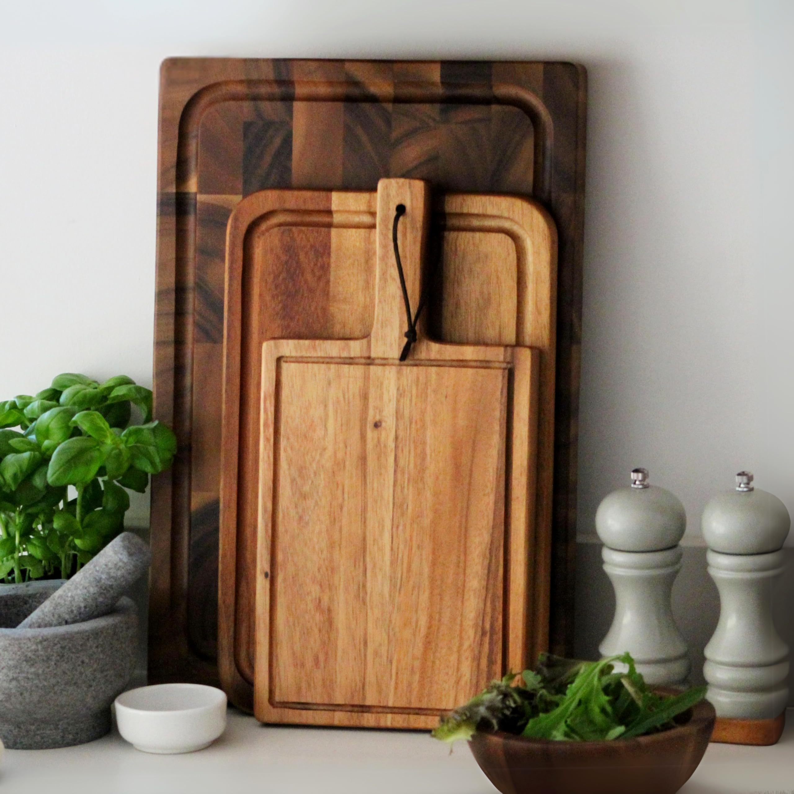 Tala Mill Rest for 2 Mills - Lacquered Acacia Wood | Protects Surfaces | Easy Clean 6