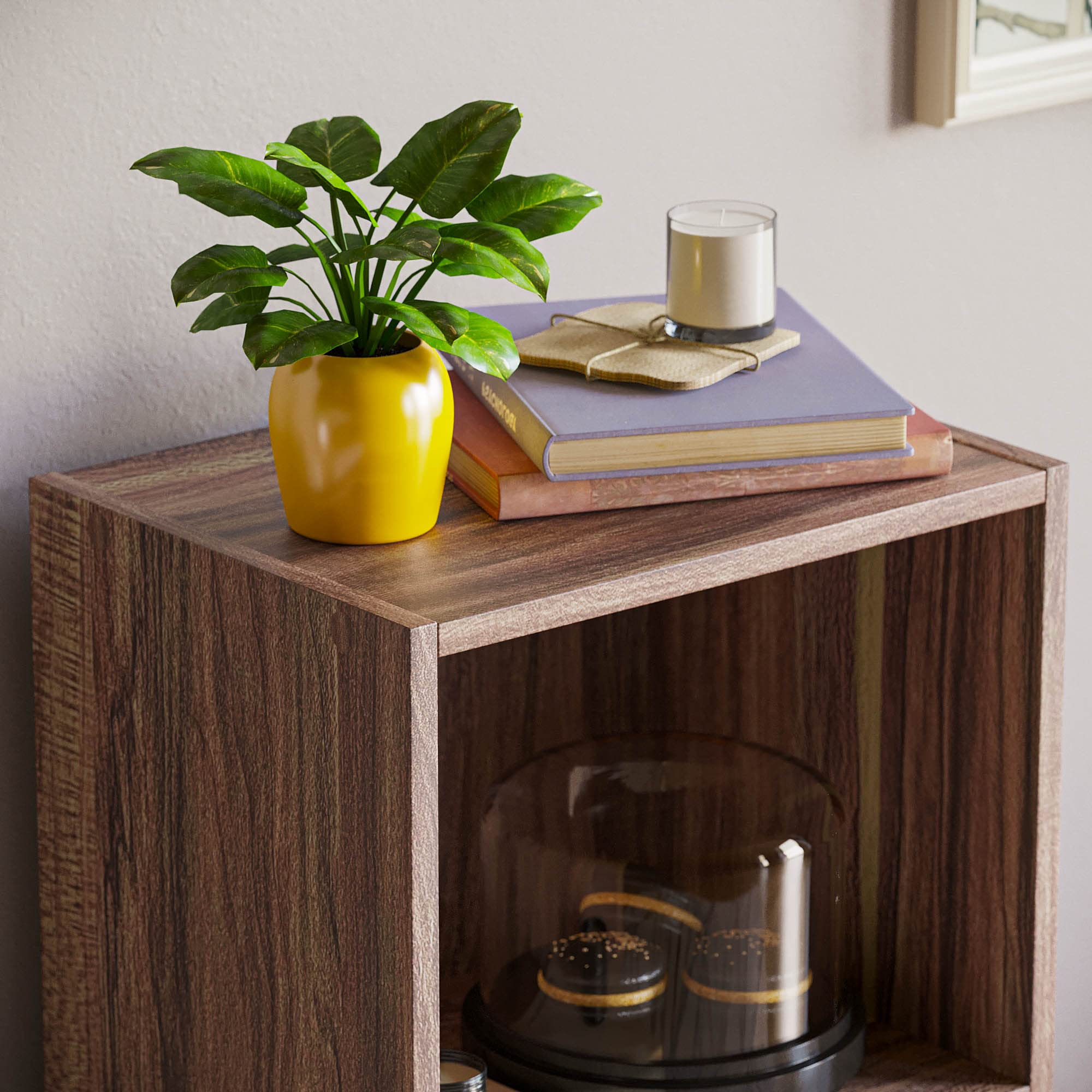 Vida Designs Oxford 3 Tier Cube Bookcase - Walnut Wood Finish | H 80 x W 32 x D 24 cm 4