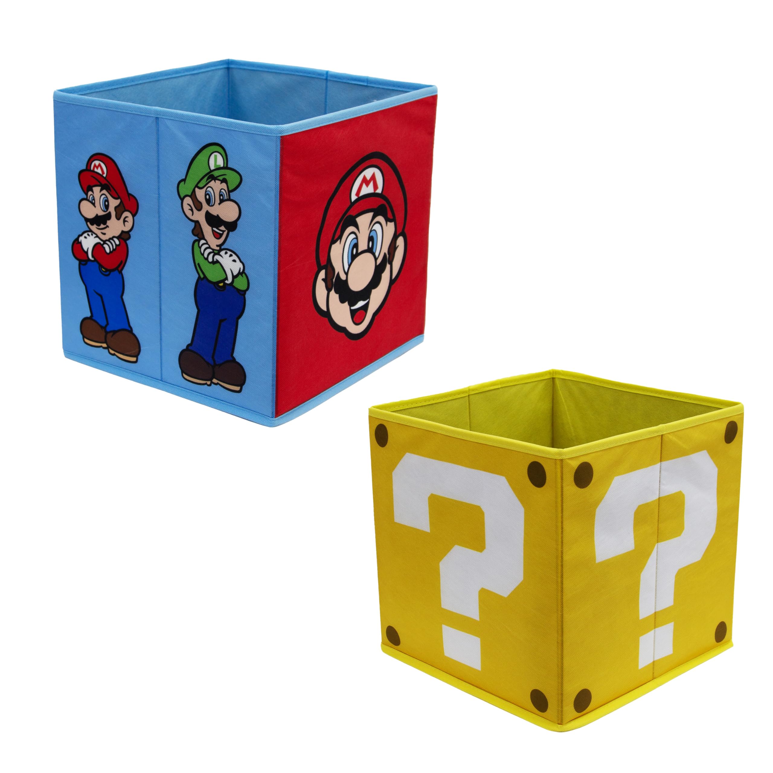 Character World Nintendo Super Mario Storage Boxes - 2 Pack Foldable Cubes | 30cm x 30cm 1