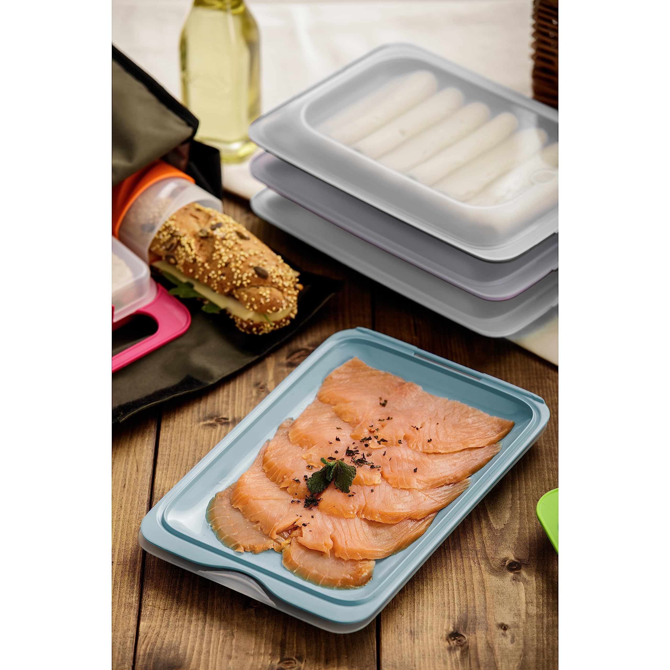 TATAY Cold Meat Containers for Fridge - Set of 4 Standard | Stackable, BPA-Free, Multi-Temp Resistant 3