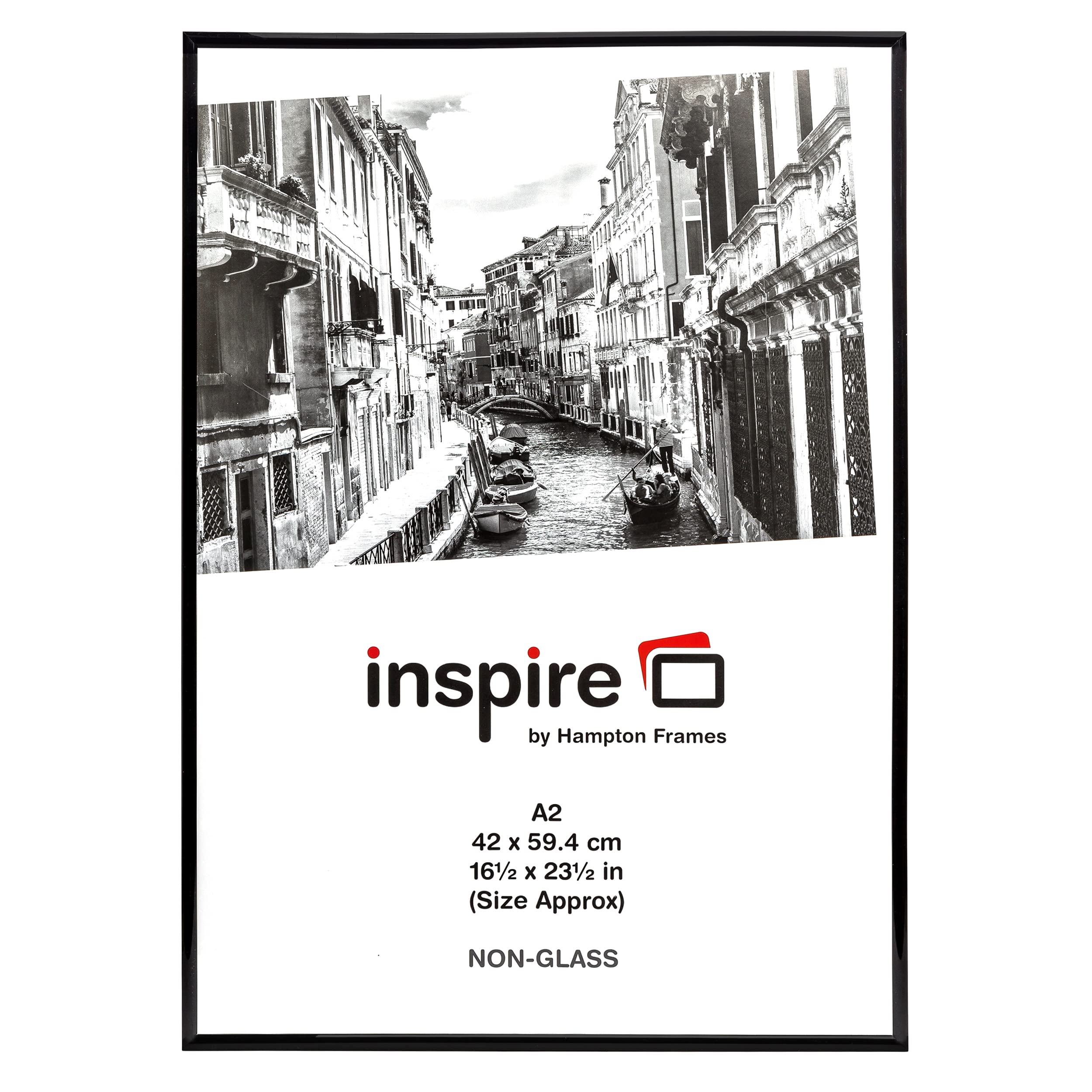 Hampton Frames BACKLOADER Poster Frame - A2 (42x59cm) | Black | Acrylic Front