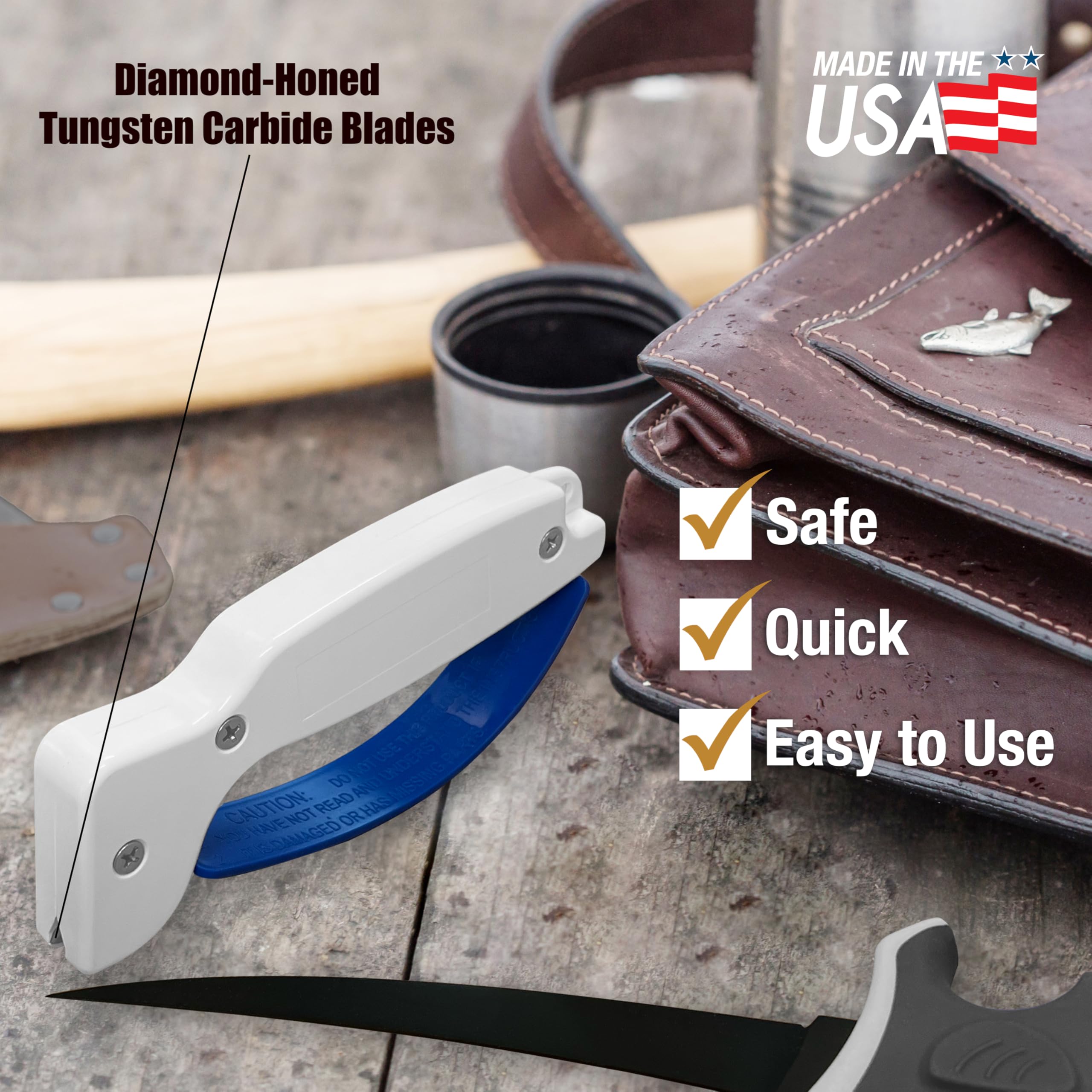 ACCUSHARP Fillet Knife Sharpener - Diamond-Honed Tungsten Carbide | Made in USA 4