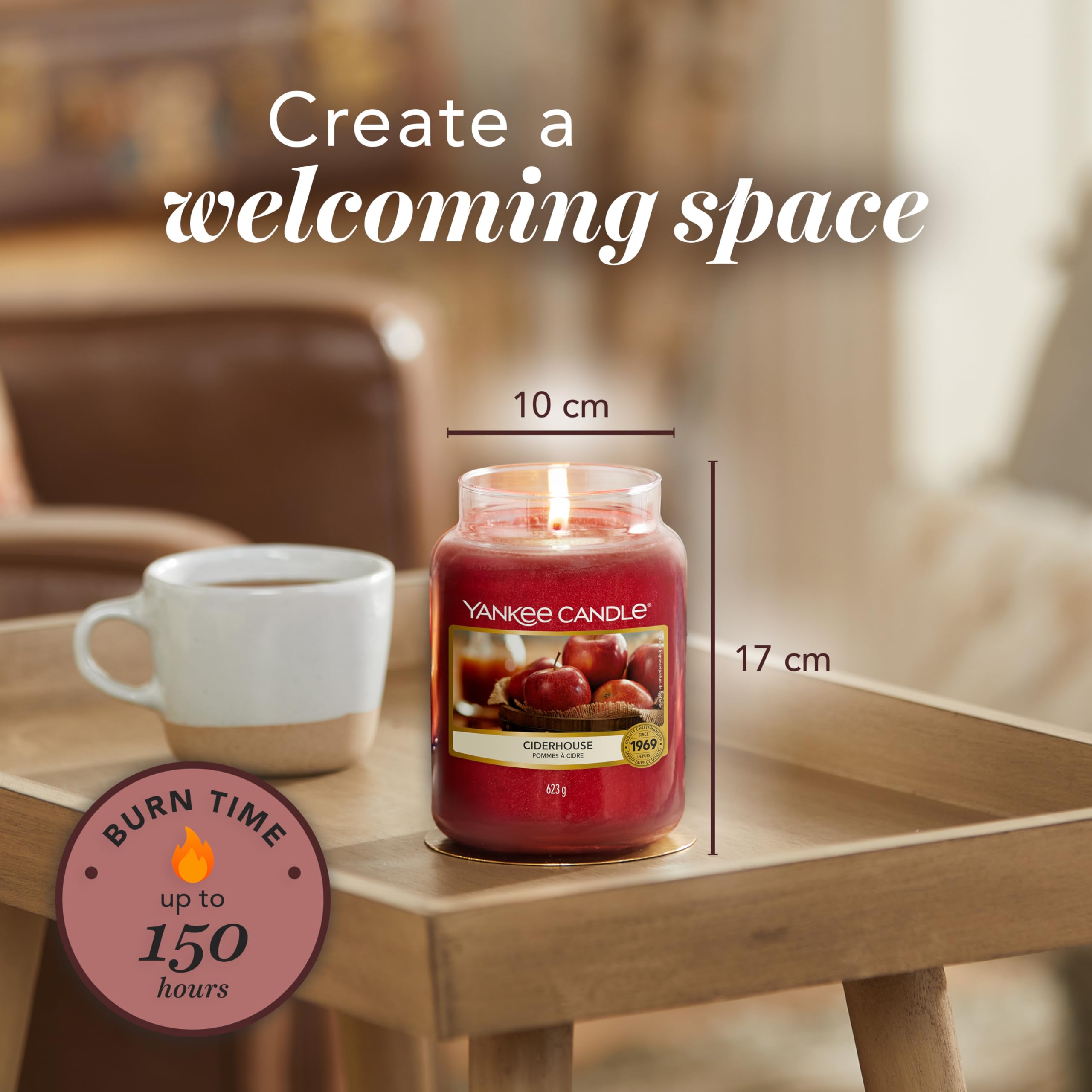 Yankee Candle Scented Candle - Ciderhouse Large Jar | Up to 150 Hours Burn Time | 623g 5