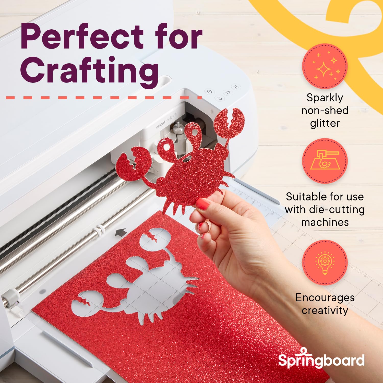 Springboard Supplies A4 Green Glitter Card Stock - 230gsm Non-Shed | 10-Pack | Compatible with Die-Cutting Machines 2