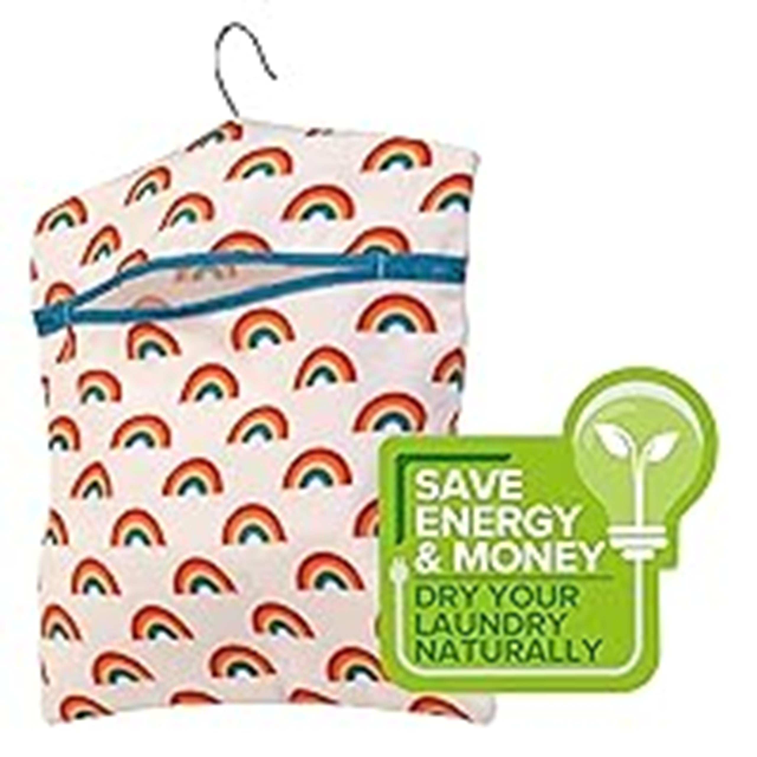 Beldray LA081544EU7 Peg Bag - Rainbow Print with Washing Line Hanger | Holds 100 Pegs | 33 x 30 cm 3