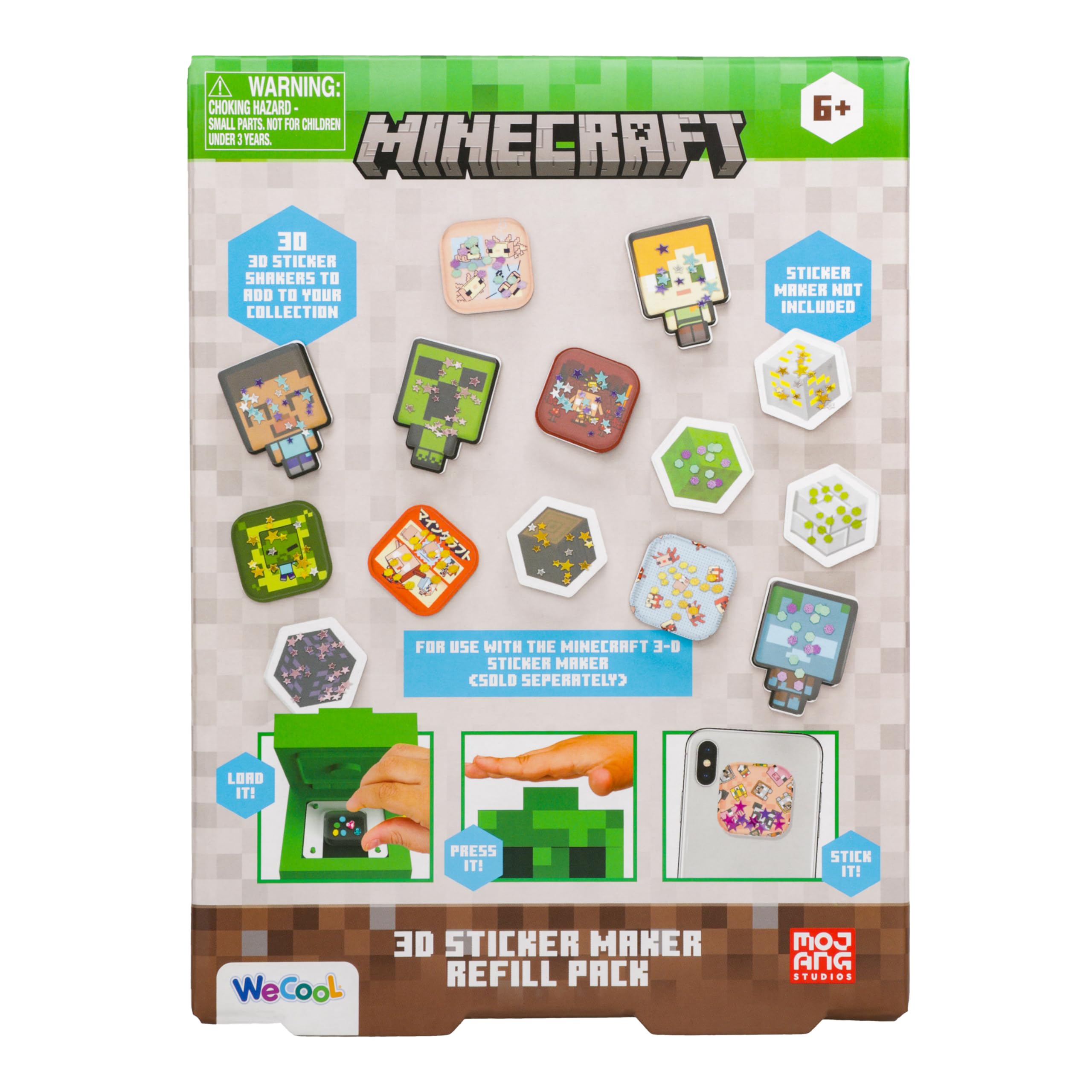 Paladone Minecraft 3D Sticker Maker Refill Pack - Create 30+ Shaker Stickers | 250+ Gems 1