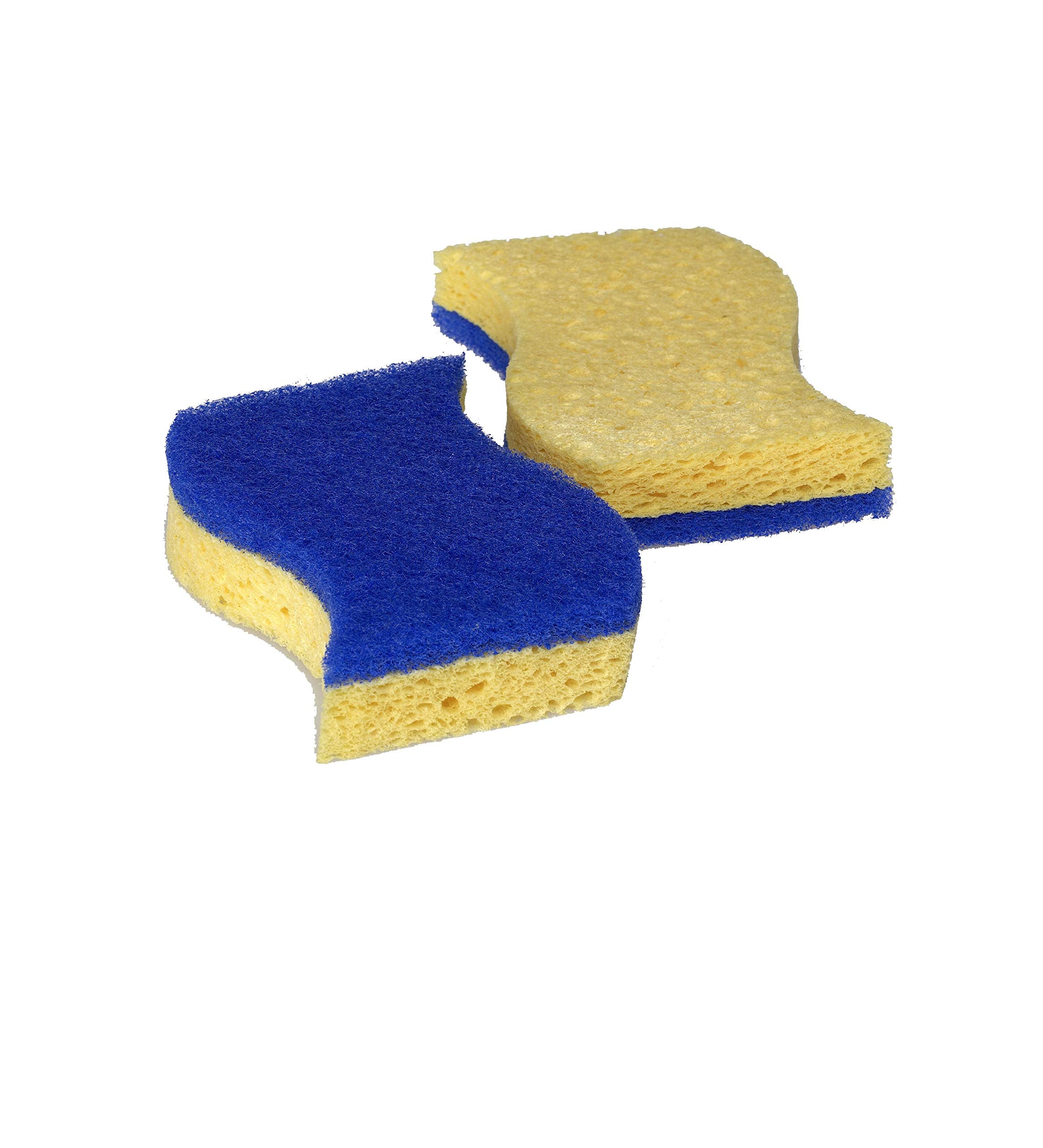 Spontex Non Scratch Super Absorbent Sponge Scourers - Pack of 2 Yellow Sponge Blue Scourer 3