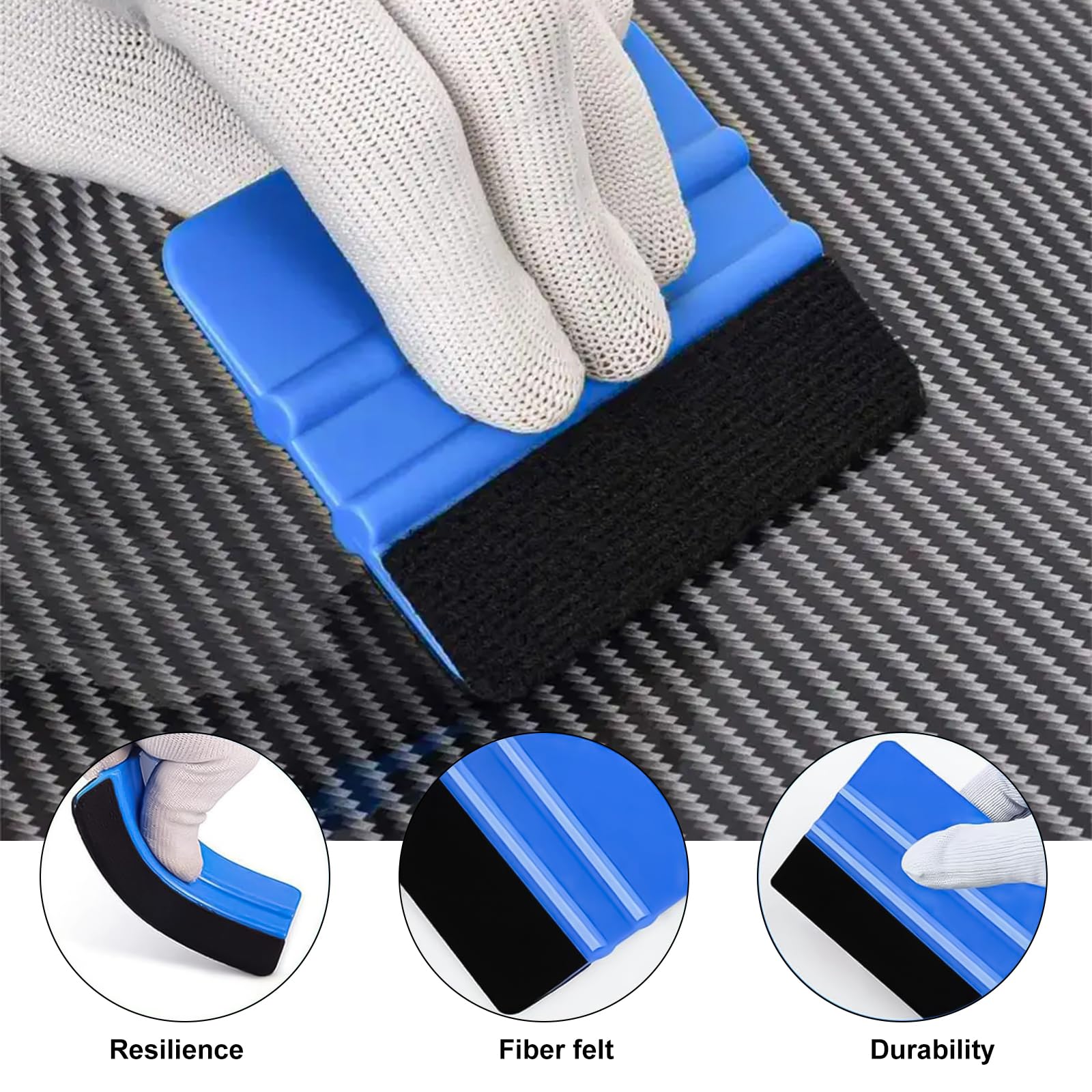 Admygo Vinyl Wrap Squeegee Tool - Non-Scratch Blue Applicator for Car, Kitchen, Window Film | 1 Piece 3