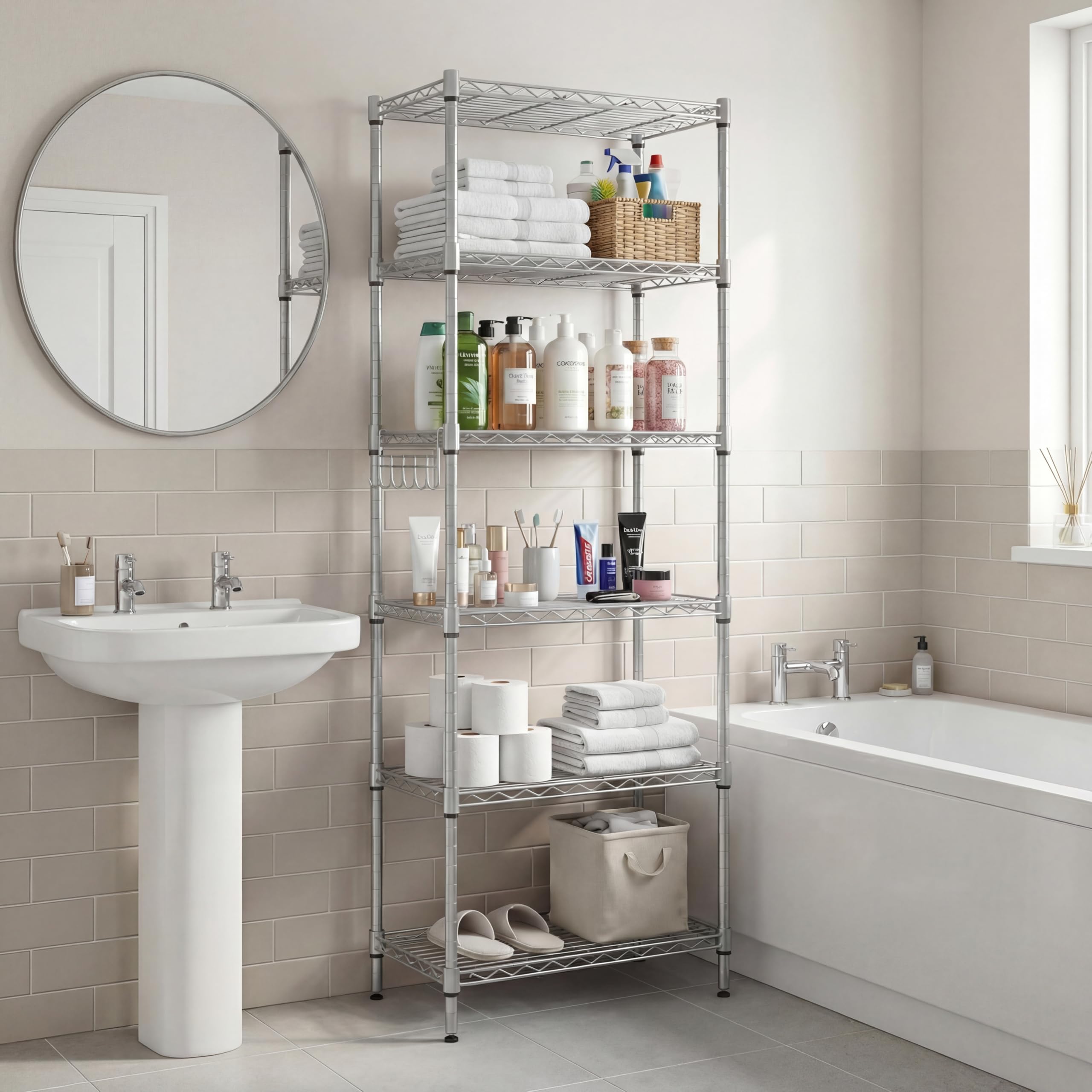 Himimi 6-Tier Wire Shelving Unit Metal Storage Rack | 550lb Capacity | Adjustable Shelves 6