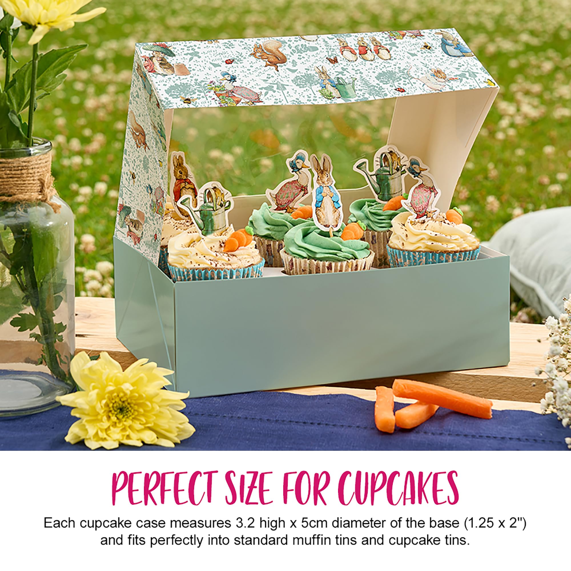 Anniversary House Peter Rabbit Cupcake Cases - 75 Pack | Heavy-Duty Greaseproof Paper | Fits Standard Tins 4