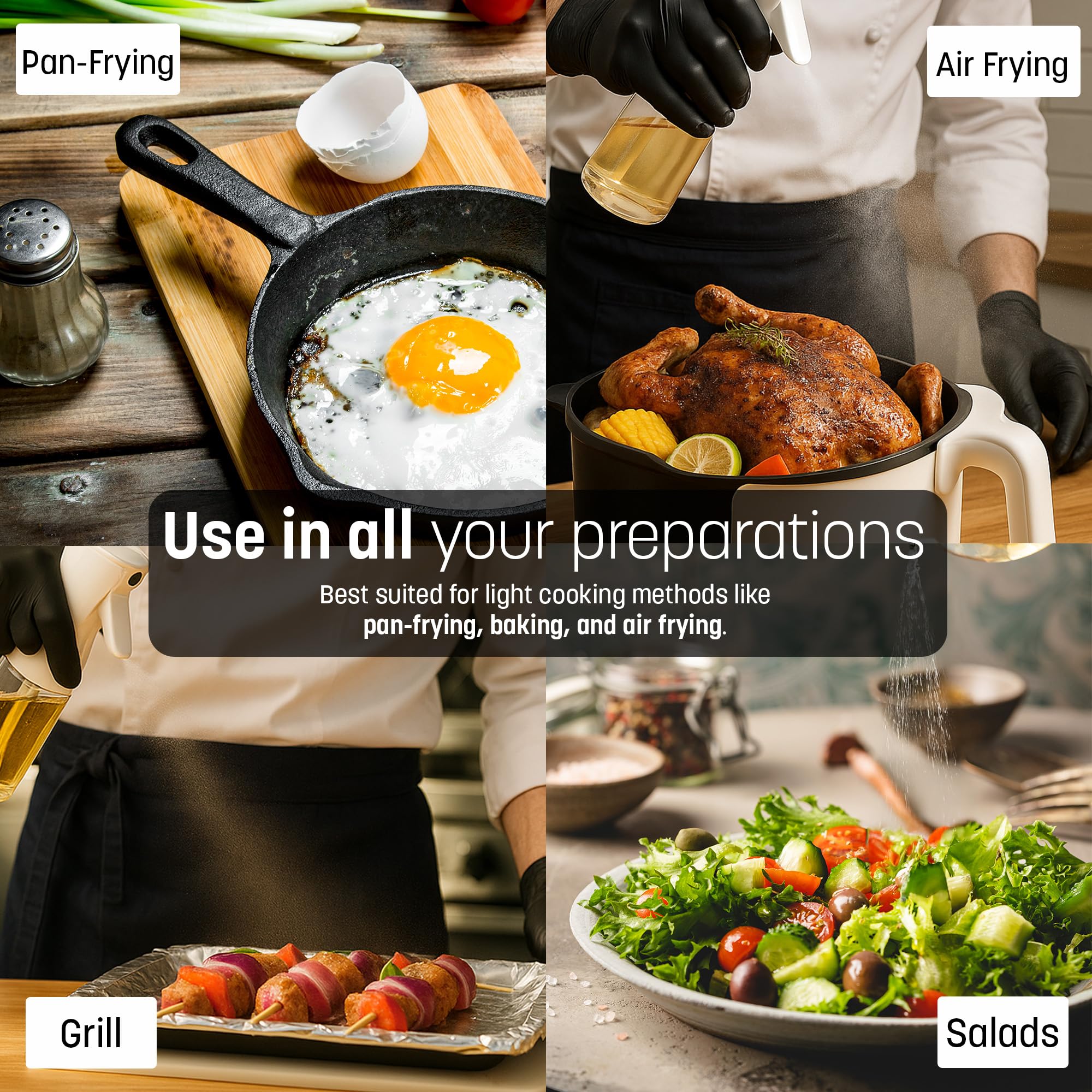 KEPLIN 220ml Oil Sprayer Bottle - BPA-Free Refillable Mister for Cooking & Grilling | Leak-Proof 4