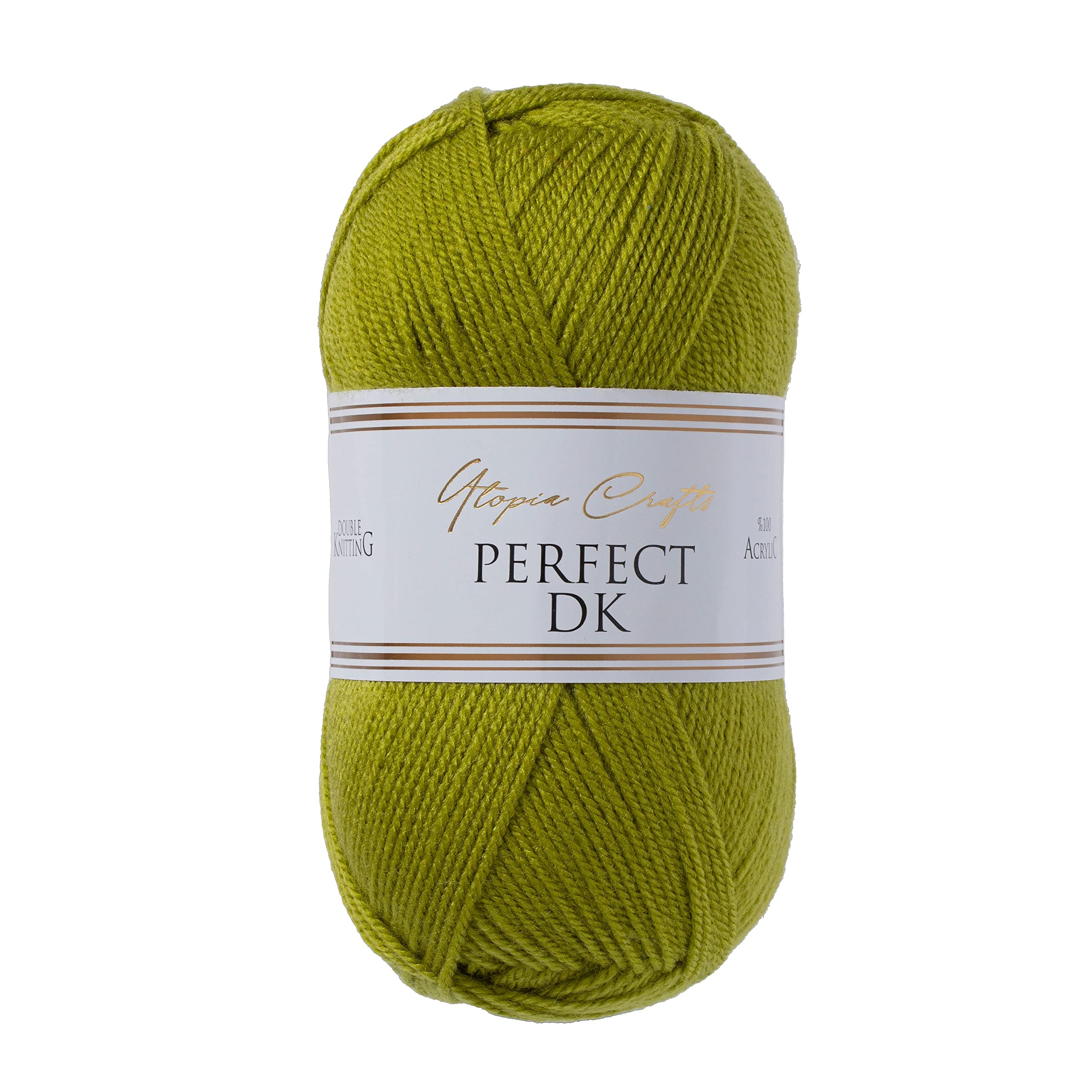 Utopia Crafts DK Double Knitting Yarn - 100% Acrylic | 100g Olive Oil | Oeko-Tex Certified 1