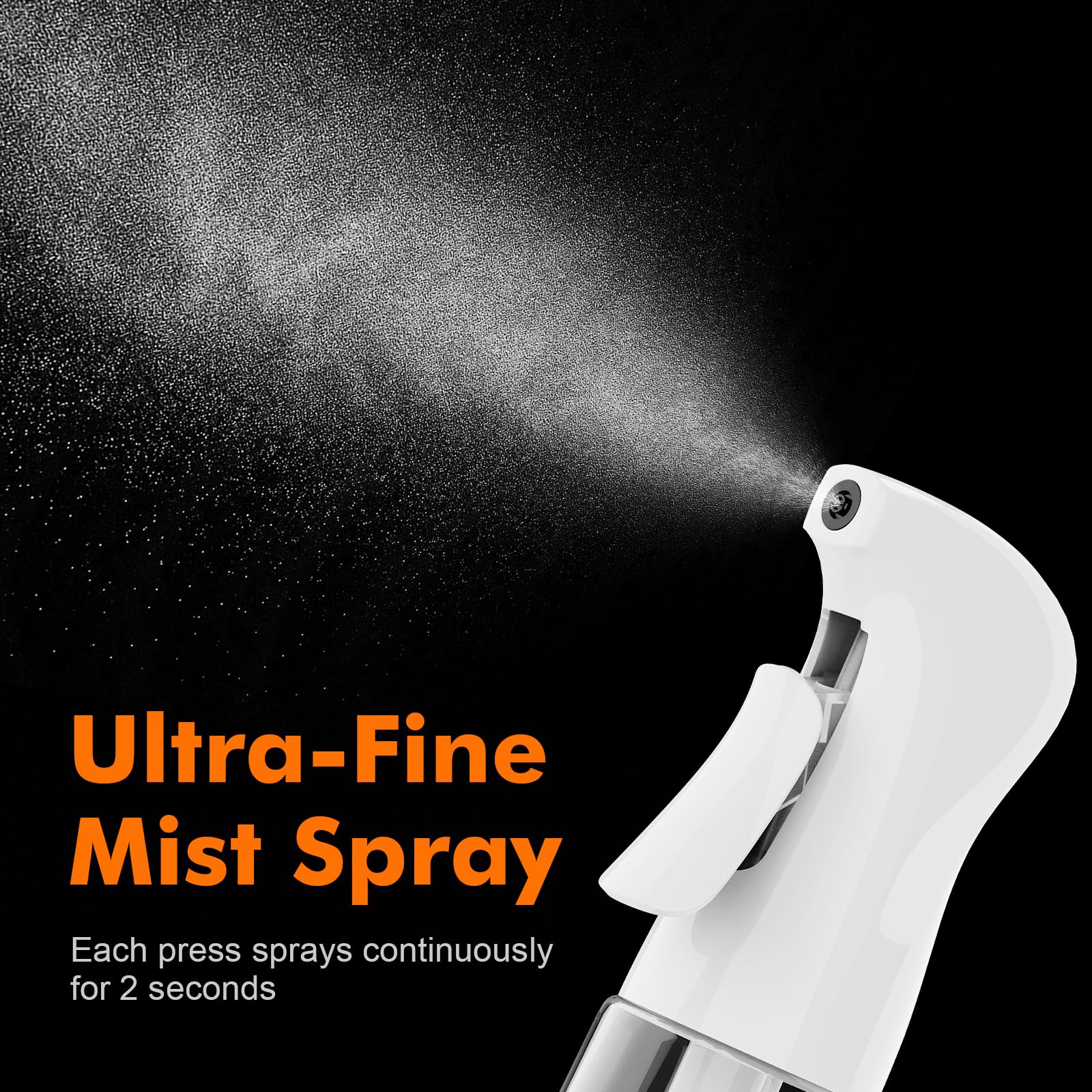 GRIFEMA 200ml White Spray Bottle - Fine Mist Sprayer for Hair, Face, Plants | Leak Proof