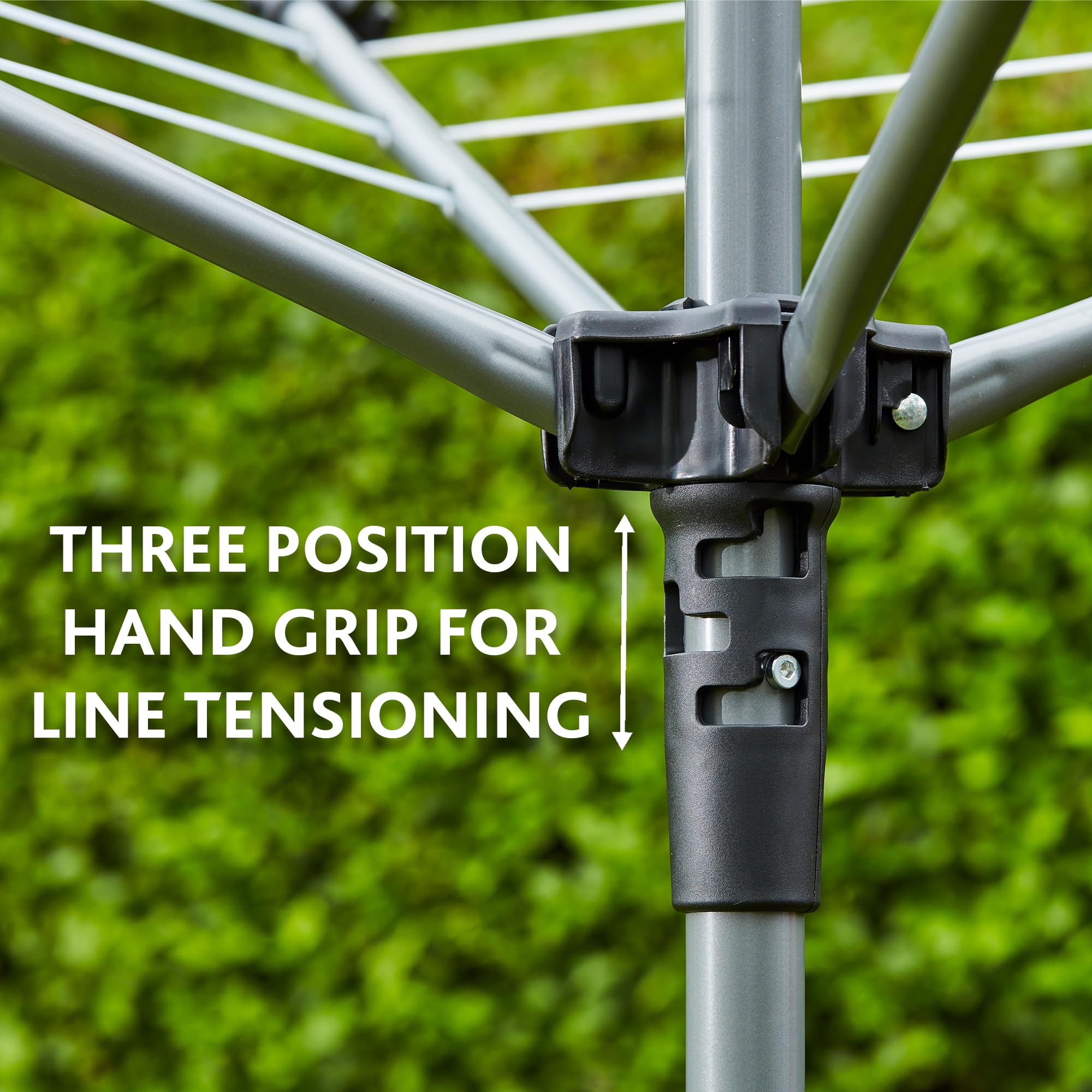Vileda 4 Arm Rotary Dryer - 45m Line Space | 3-Position Height Adjustment | Carbon Steel 3