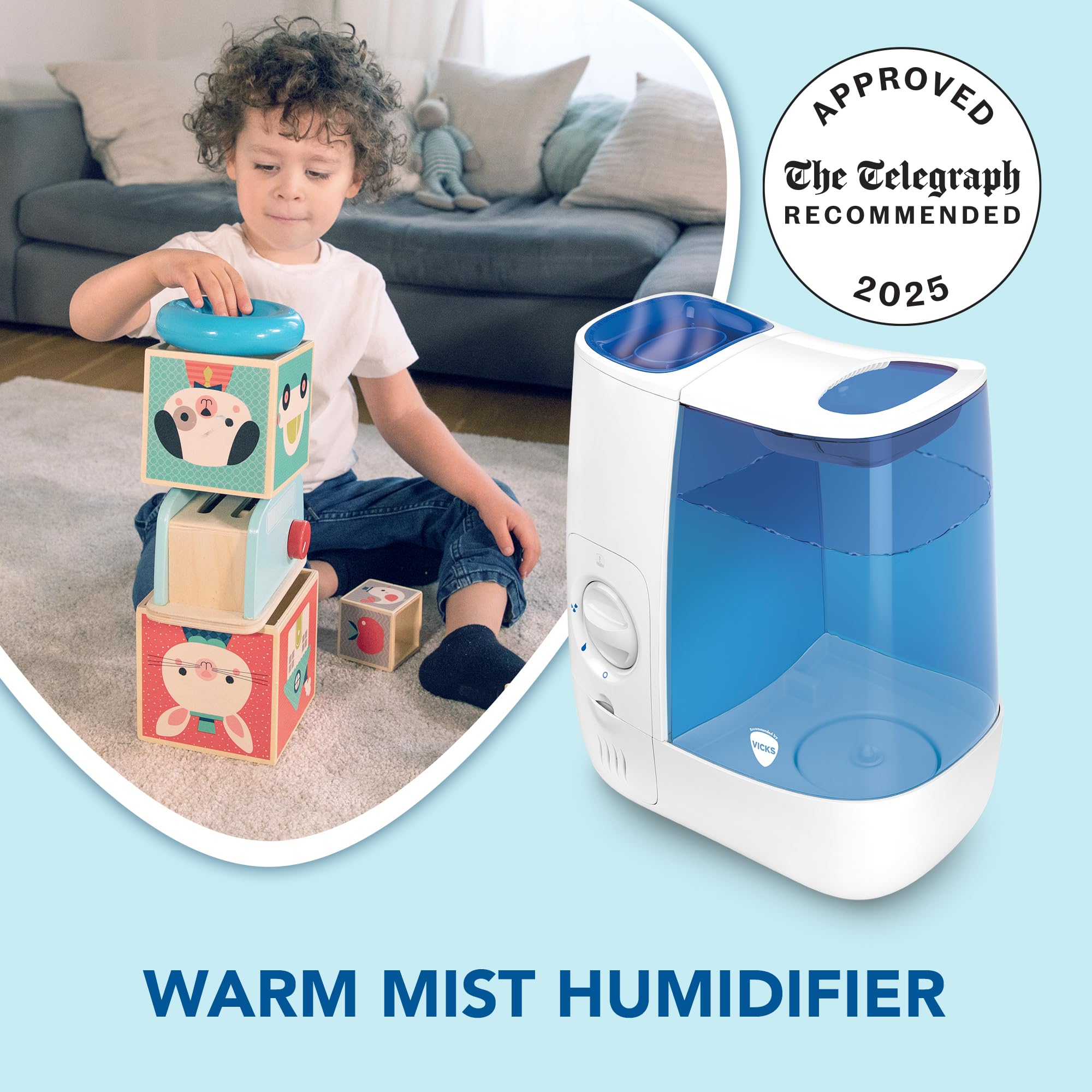 Vicks Warm Mist Humidifier - 3.8L Tank | Up to 24 Hr Runtime | Rooms up to 37m² | VH845E1 2