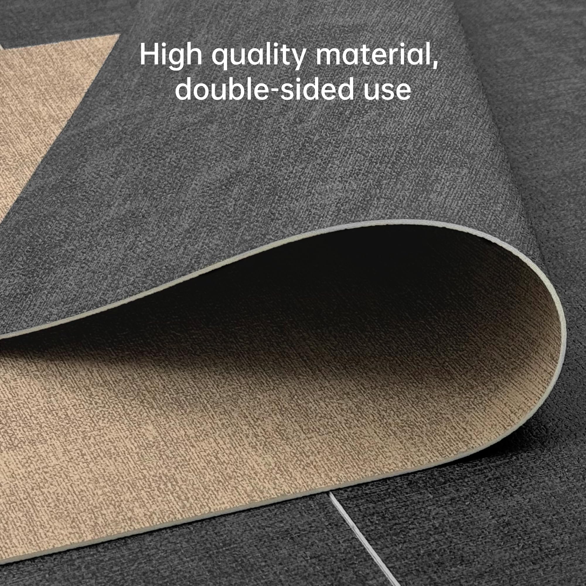 KitchenBoss Dual Sided Placemats Set of 6 with 6 Coasters | Grey + Beige PVC 6