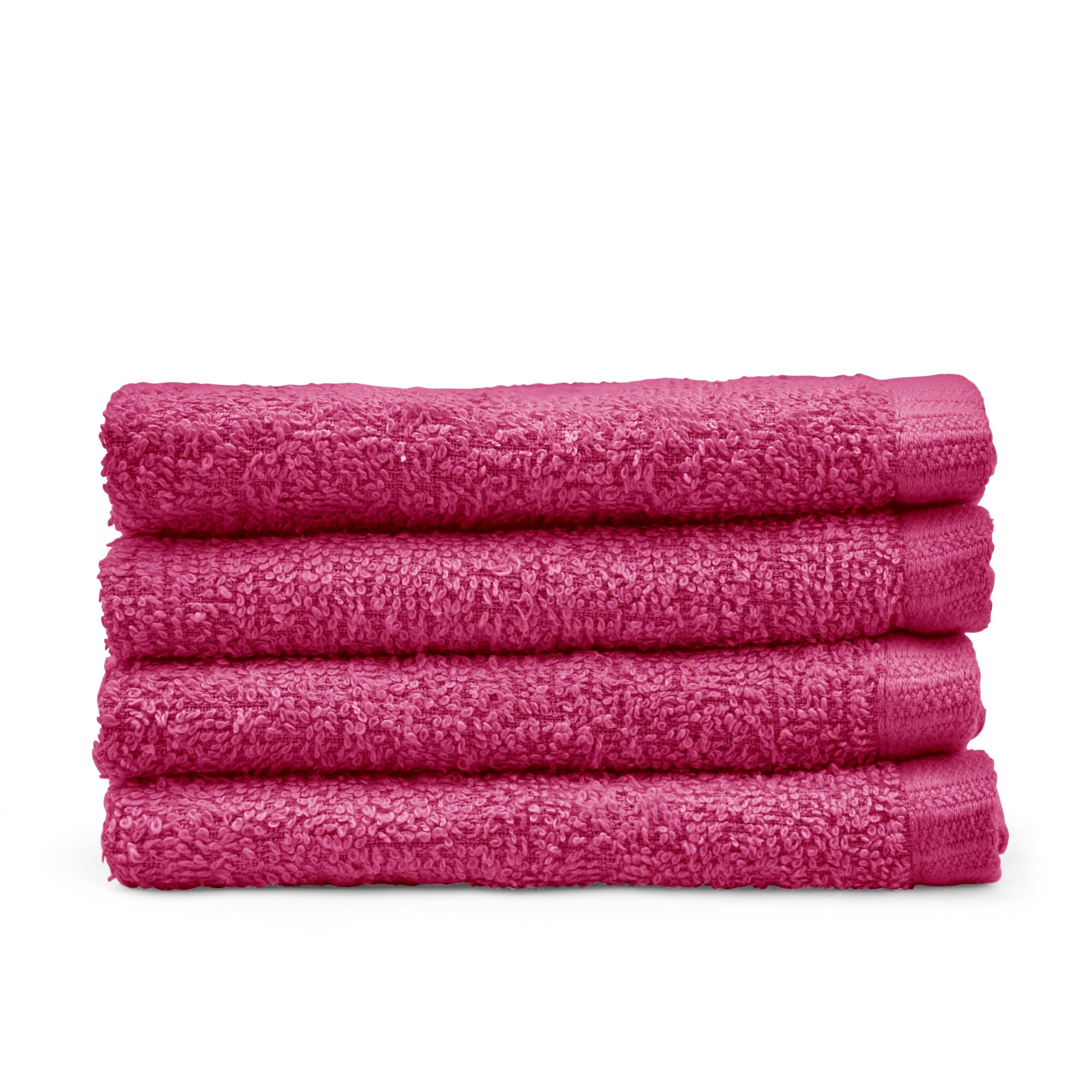 Catherine Lansfield Quick Dry Cotton Face Cloths - Hot Pink | 30x30 cm | Set of 4 3