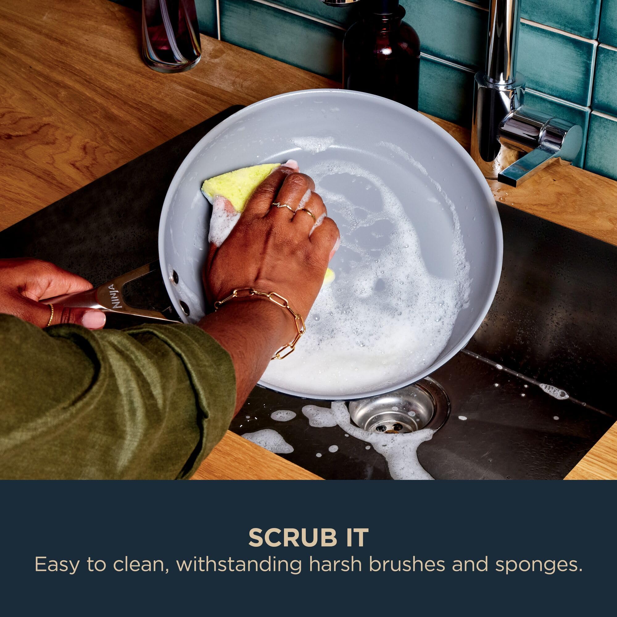 Ninja ZEROSTICK Ceramic Pro Frying Pan - 28 cm, PTFE-Free, Scratch Resistant | All Hob Compatible 3