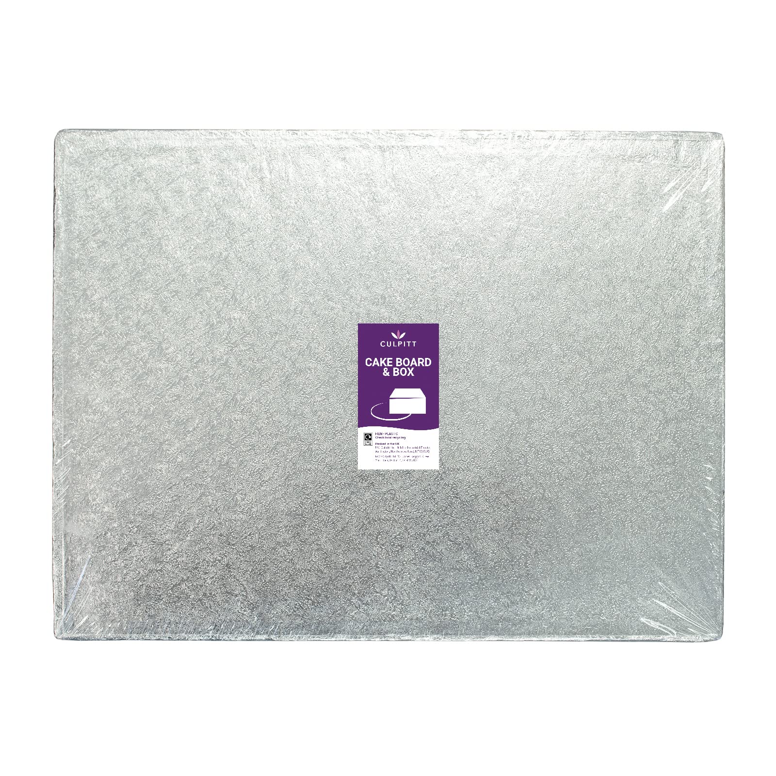 Culpitt Oblong Cake Box & Silver Cake Board Combo | 16' x 12' (406 x 304mm) | Sturdy Support 3