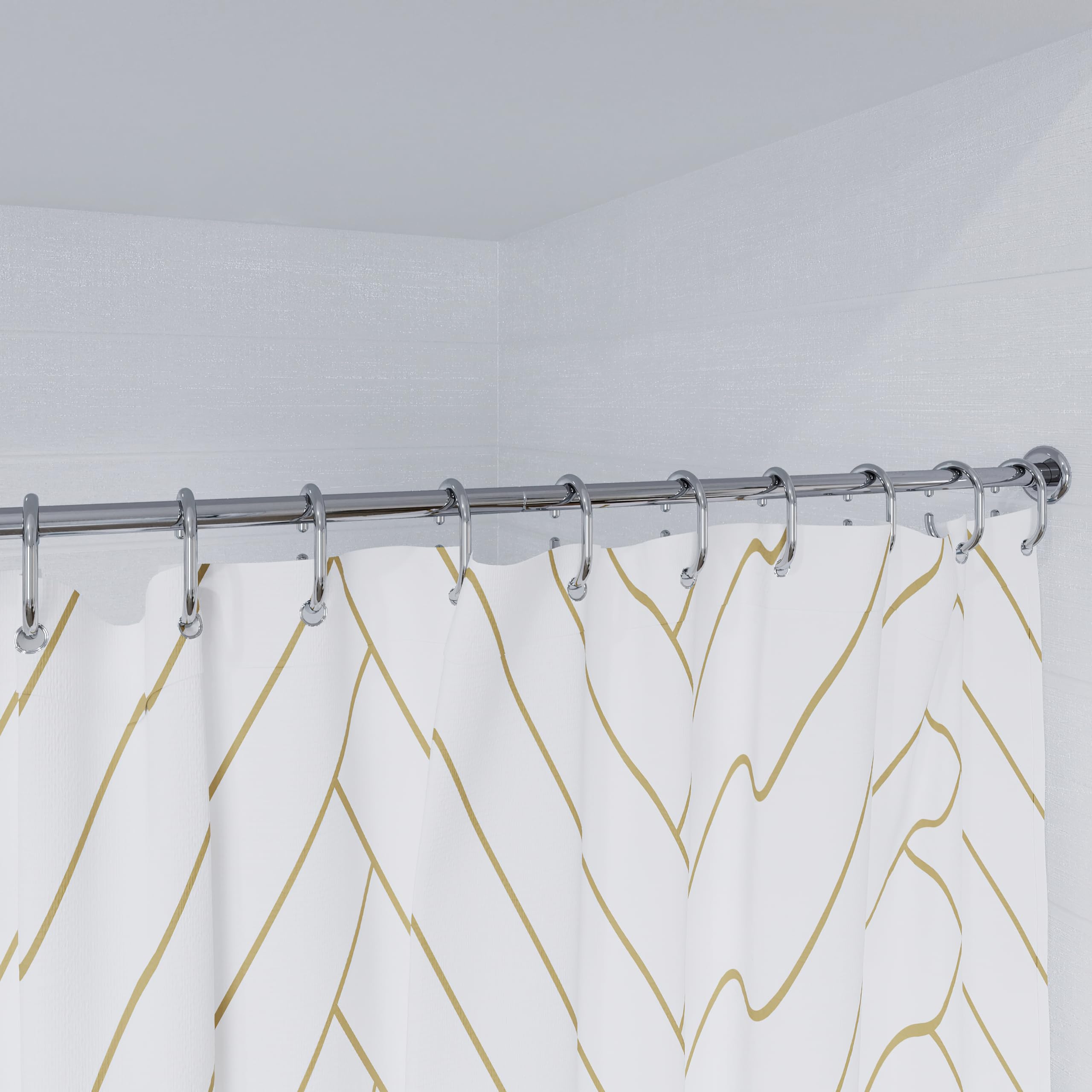 Croydex AK142141 Shower Curtain Rings - Chrome Finish | Set of 12 | Fits Rods up to 29mm 3