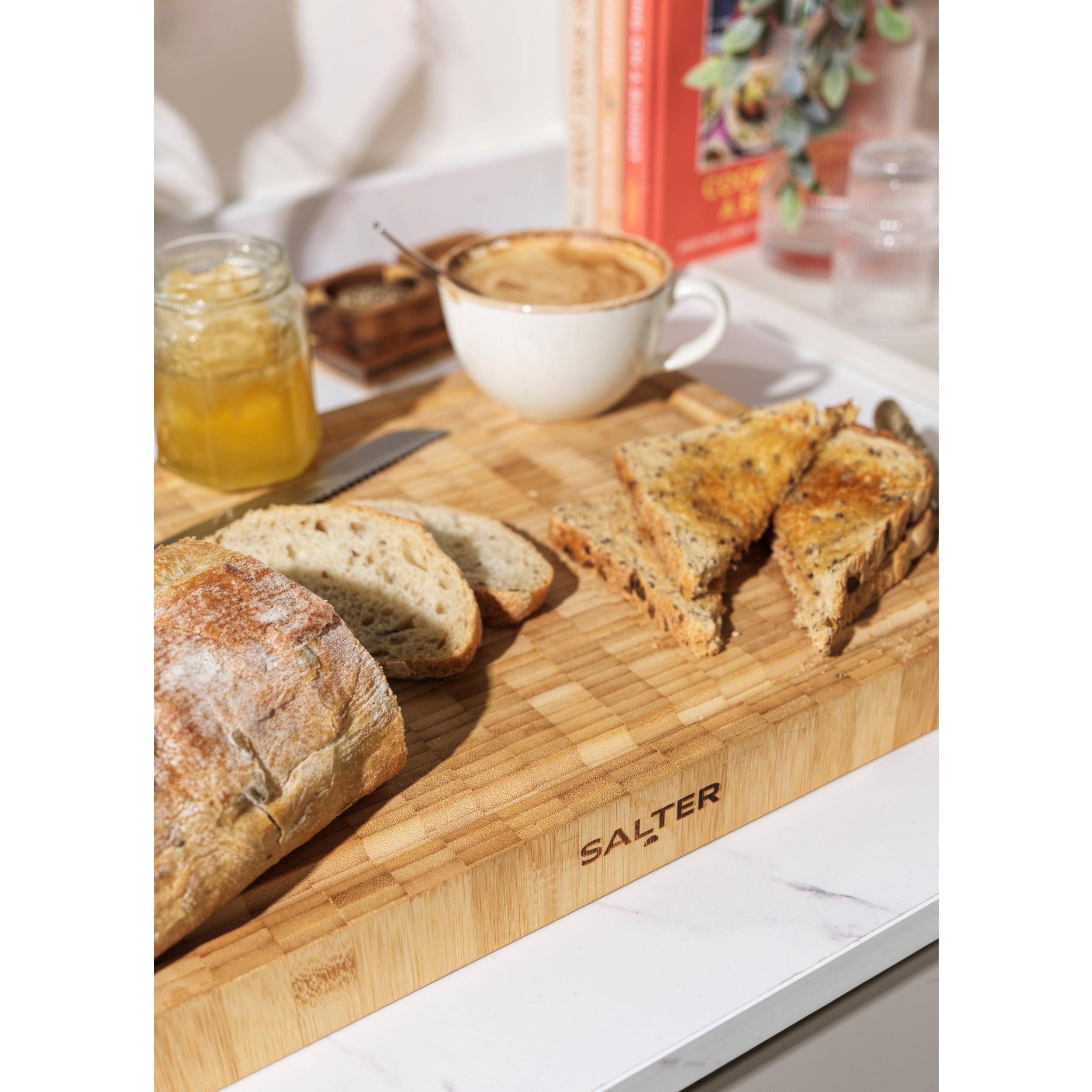 Salter Bamboo Chopping Board - Large Wooden Butchers Block | 42 x 32 cm | Heavy Duty 8