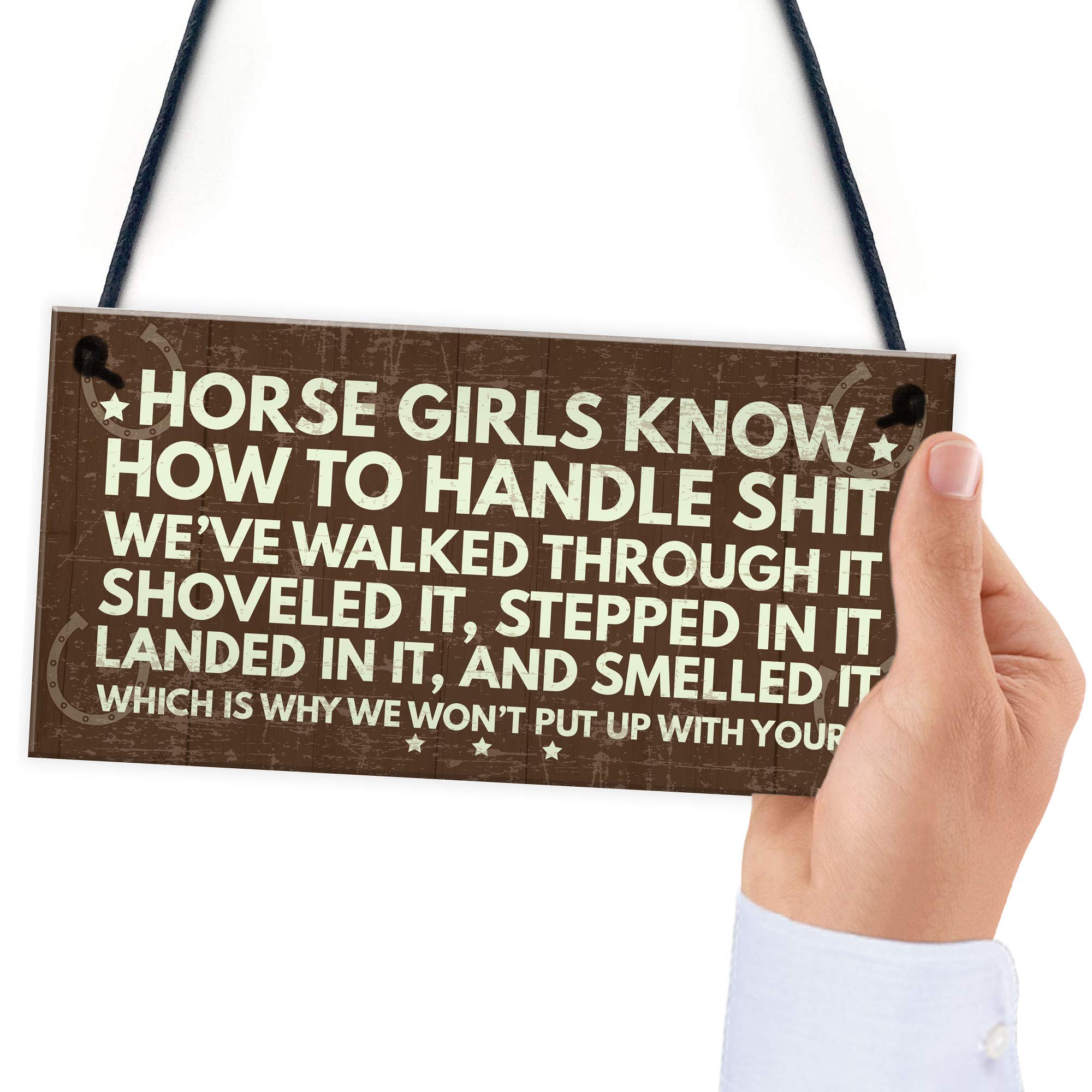RED OCEAN Funny Horse Hanging Plaque Sign | PVC | 200x100mm | Multicolor 6