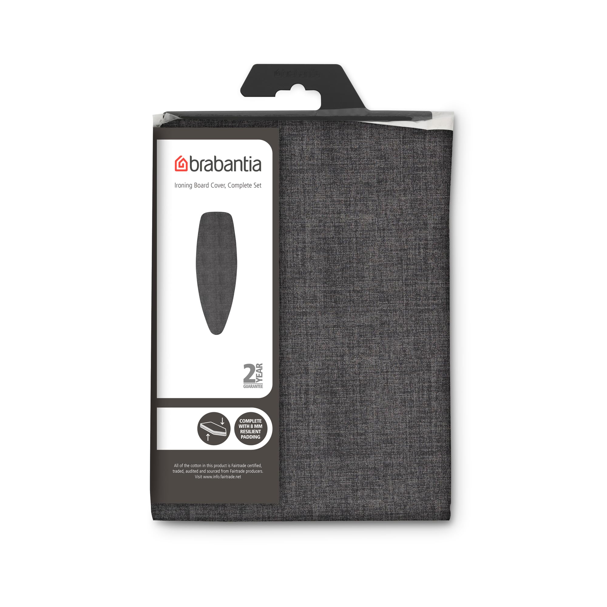 Brabantia Ironing Board Cover D - 100% Fairtrade Cotton | 8mm Foam Padding | Denim Black 2