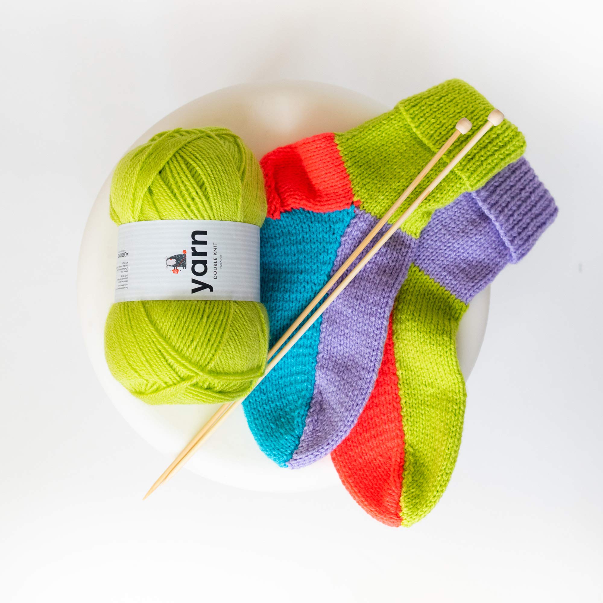KORBOND DK Bright Green Yarn - 100g Acrylic Wool | Double Knit | Hypoallergenic | 290m 5