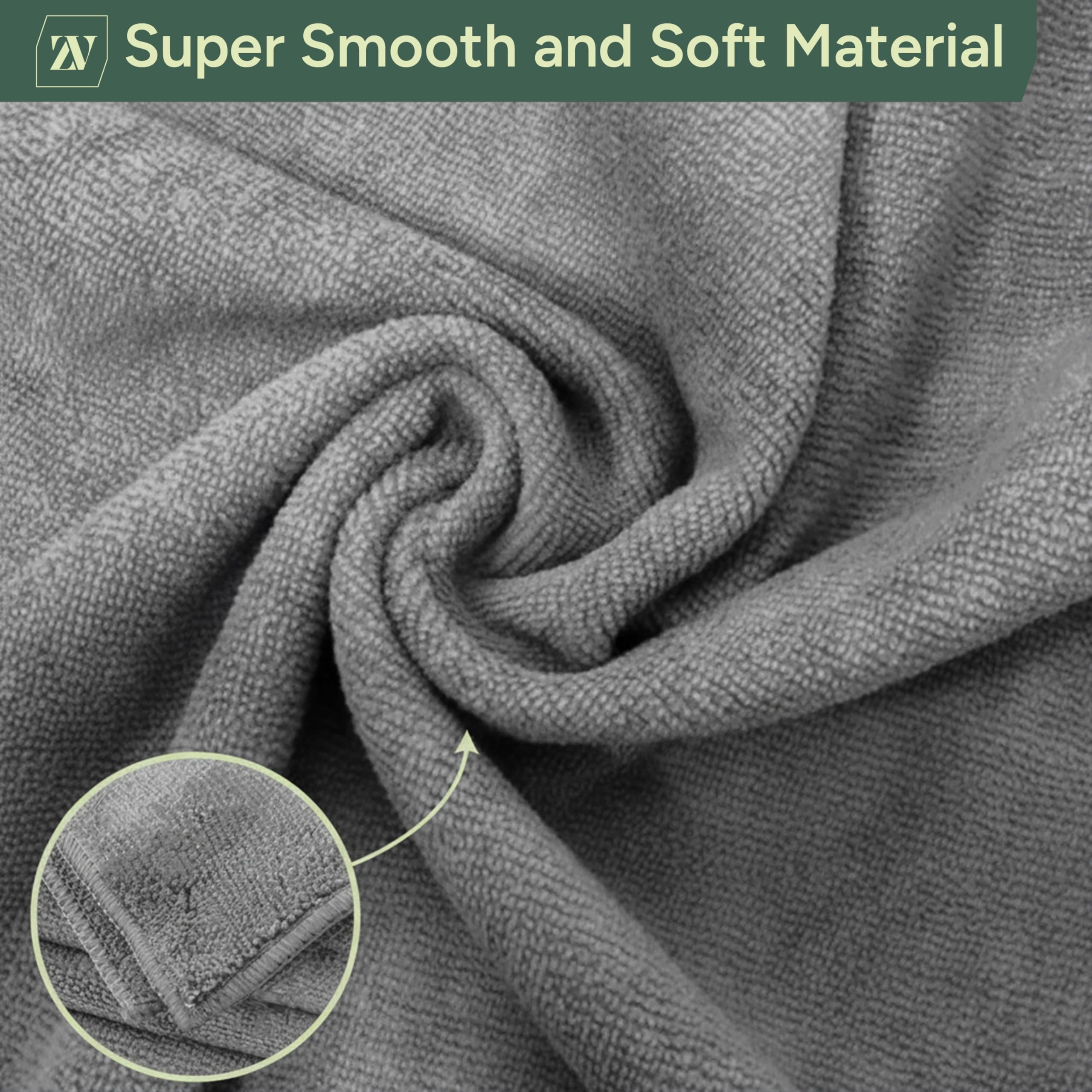 Zuvo Microfiber Cleaning Cloths - Pack of 12 | 32x32 cm | Highly Absorbent & Lint-Free 3