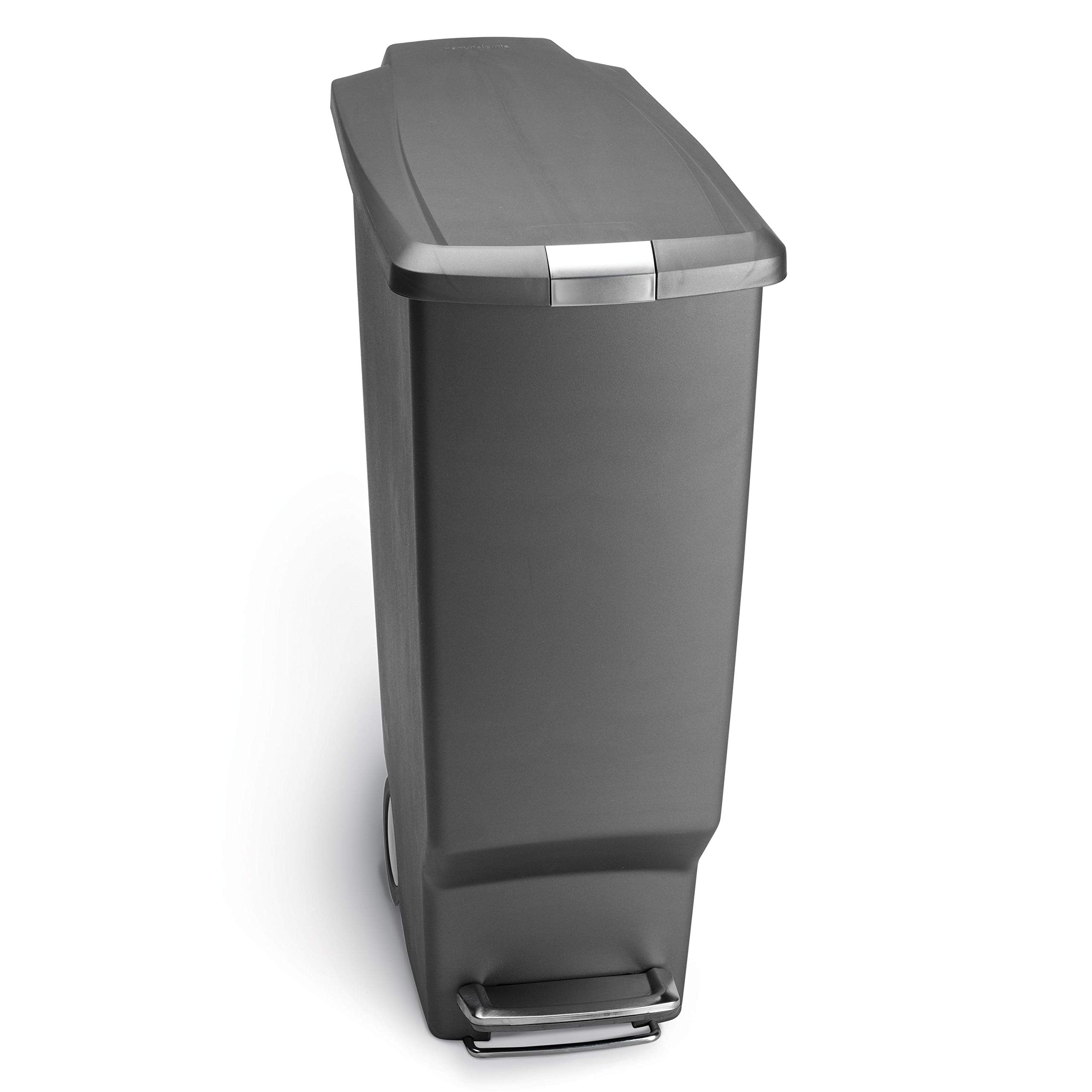 simplehuman CW1363 40L Slim Kitchen Pedal Recycling Bin with Lid Lock | Grey 1