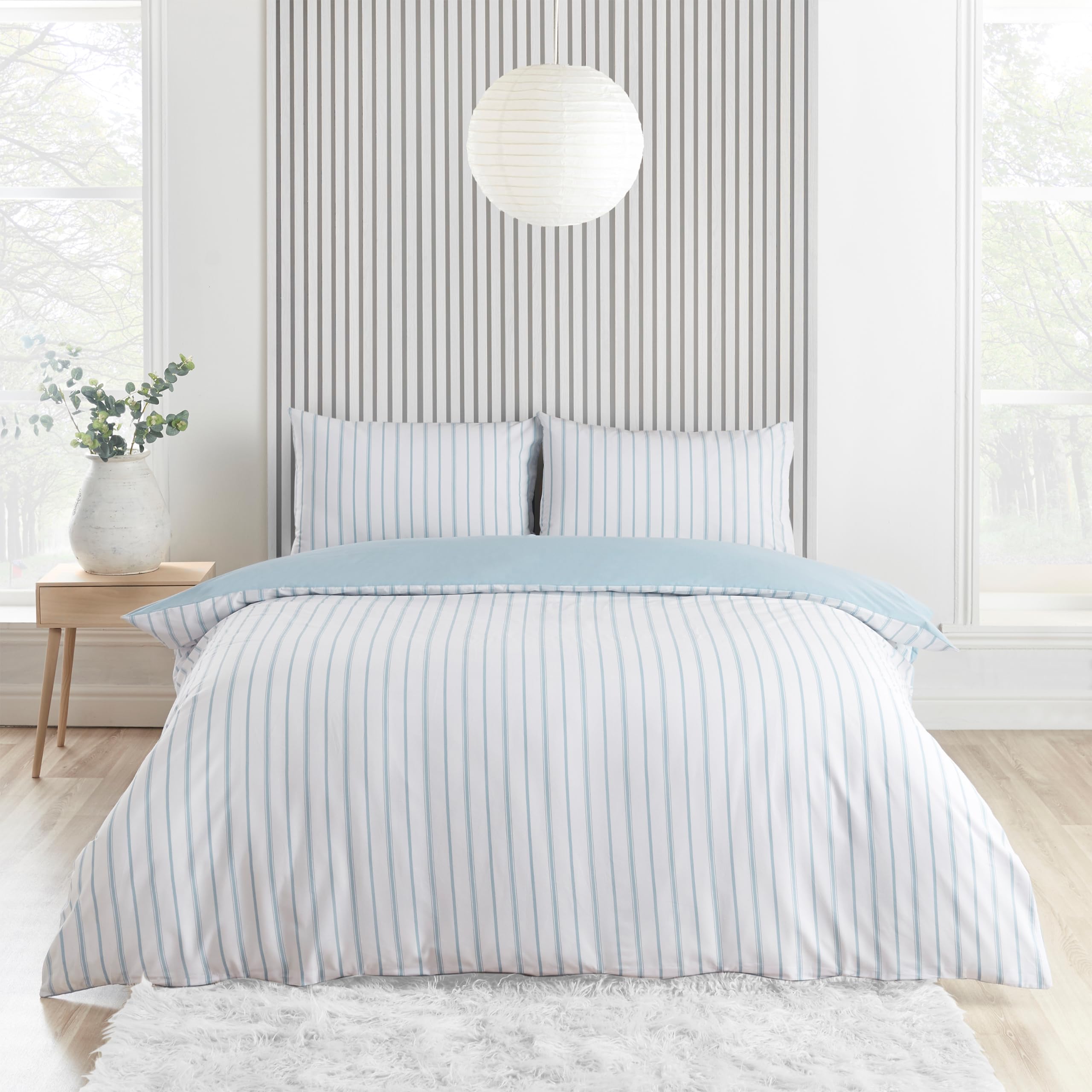 Catherine Lansfield Meadowsweet Floral Reversible King Duvet Cover Set with 2 Pillowcases | Sea Spray Blue 2