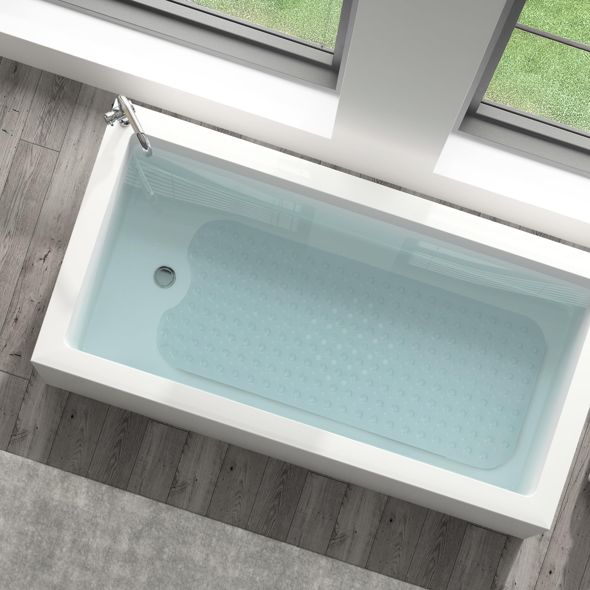 KEPLIN Non-Slip Bathtub Mat - 200 Suction Cups, 40x100cm, Clear, BPA/Latex Free 8