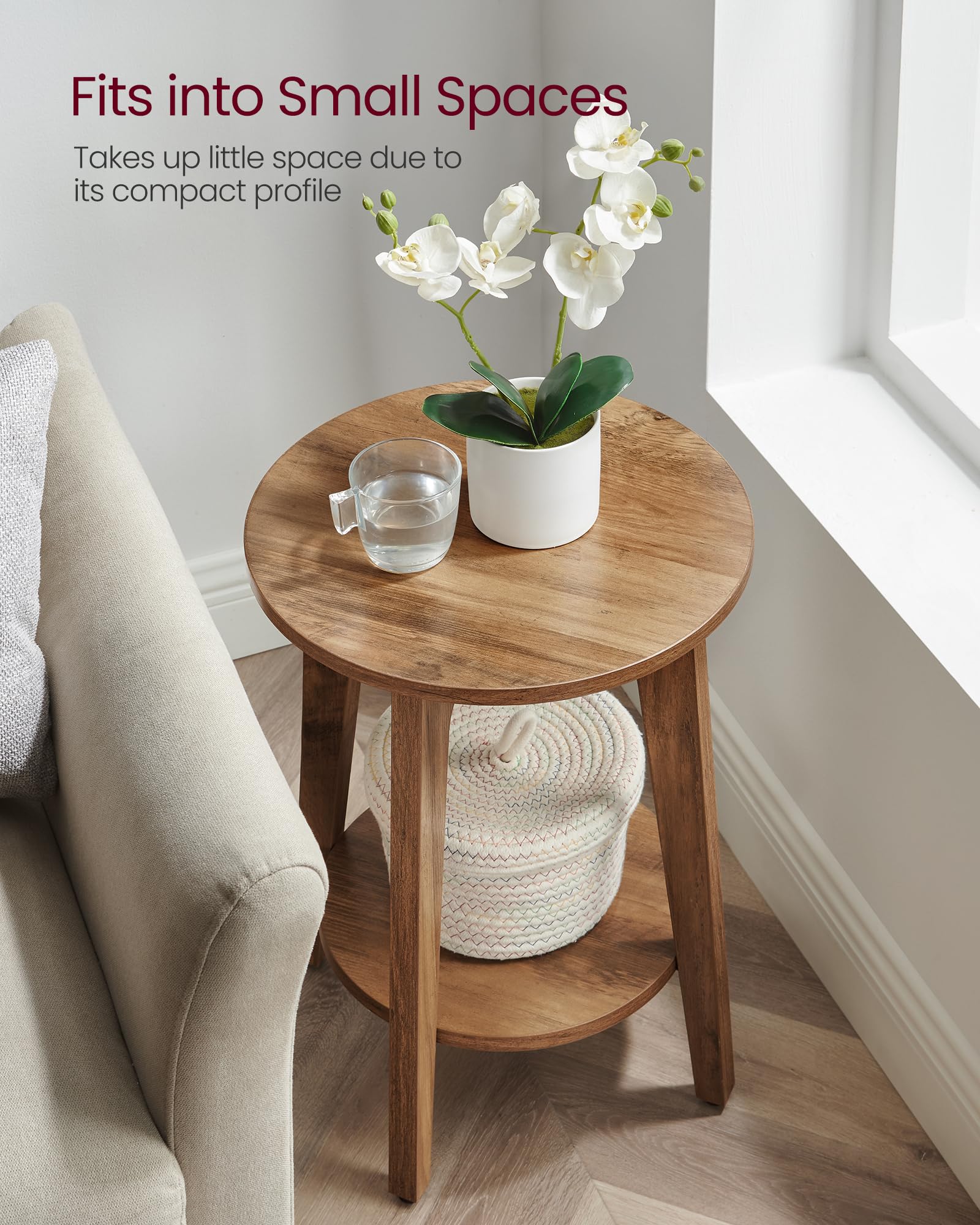 VASAGLE Record Player Stand - 3-Tier Storage for 140 Albums | Ebony Black End Table | 30 x 81 x 69 cm 7