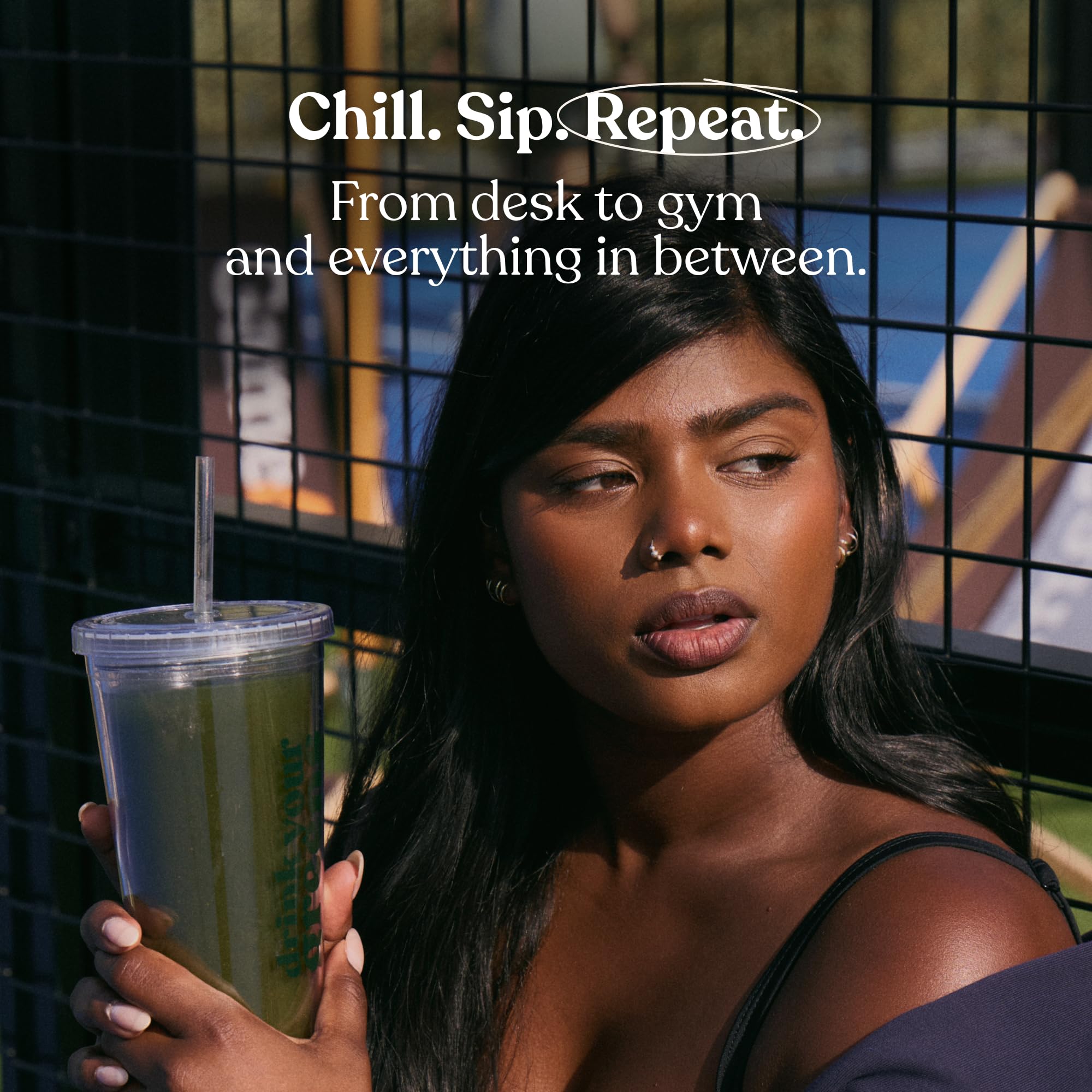 Free Soul Portable Tumbler - 750ml Capacity | Leak Proof Straw Lid | Greens Sip Cup