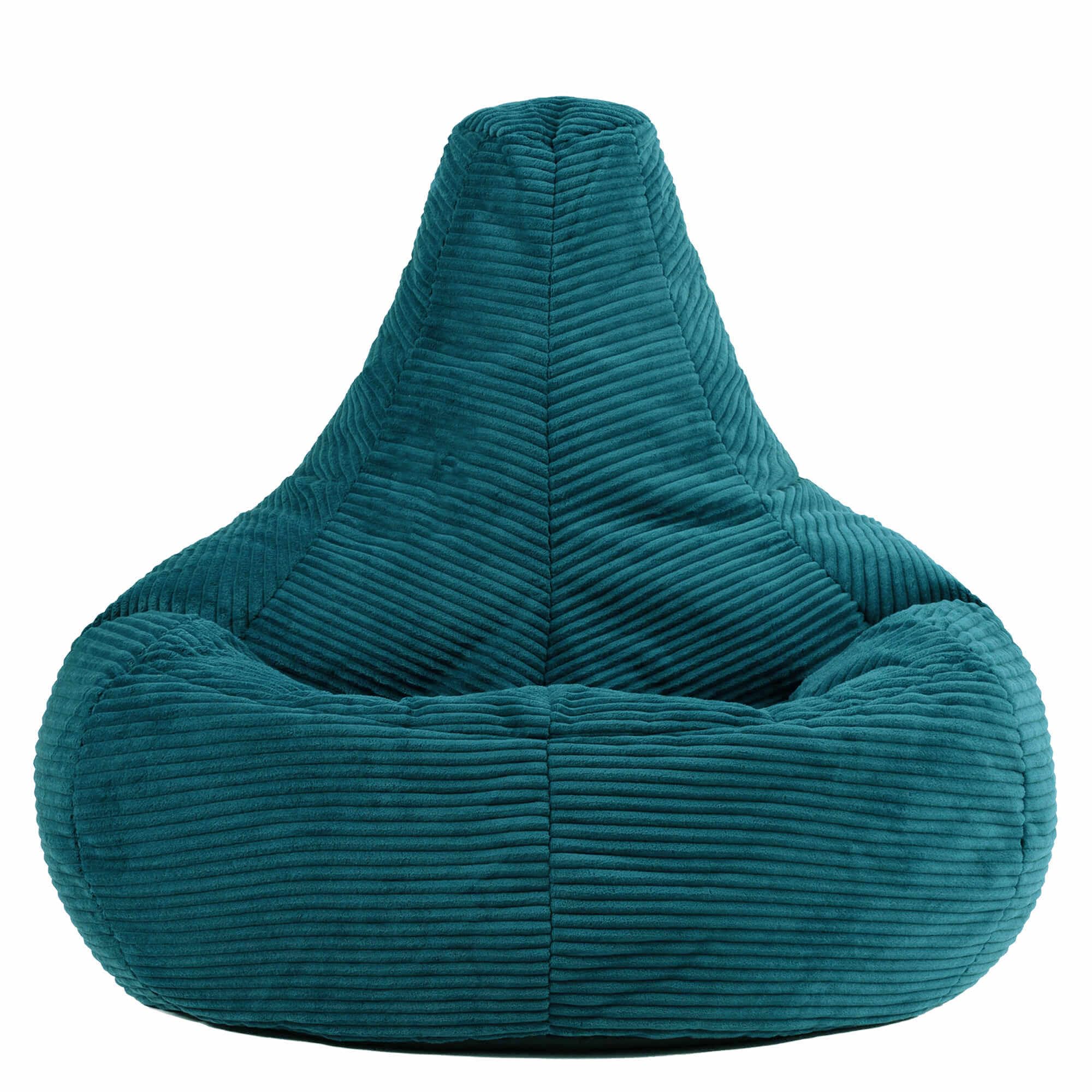 icon Dalton Cord Bean Bag Chair - Supportive Recliner Shape | Teal Green | Large Adult Size 7
