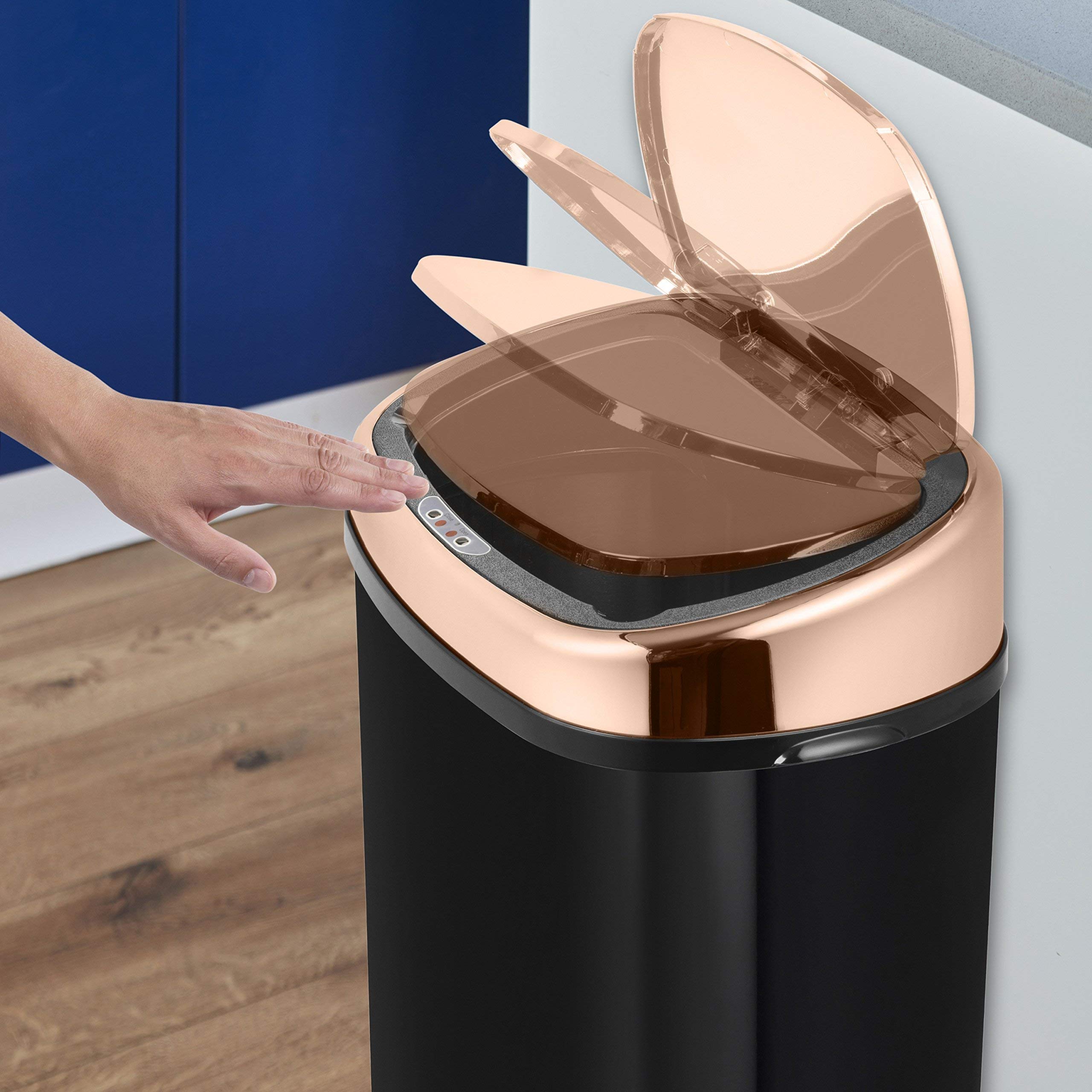 Tower T80904RB Sensor Kitchen Bin - 58L Capacity, Motion Activated, Black & Rose Gold 2