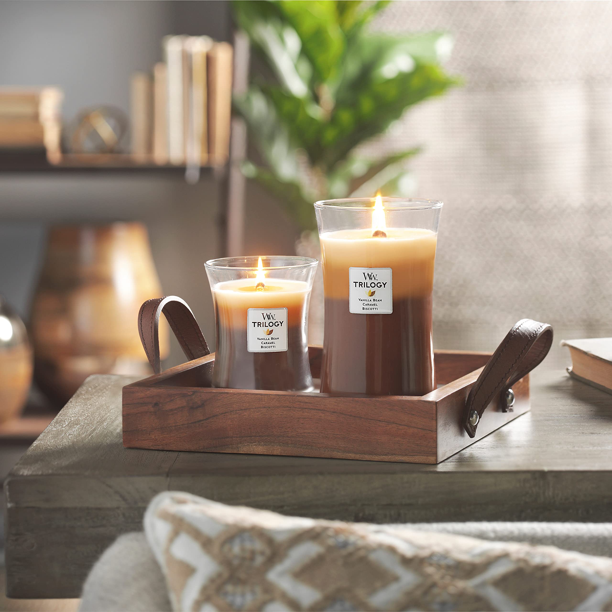 Woodwick Large Hourglass Trilogy Scented Candle - Café Sweets | Crackling Wooden Wick | 130 Hr Burn 4